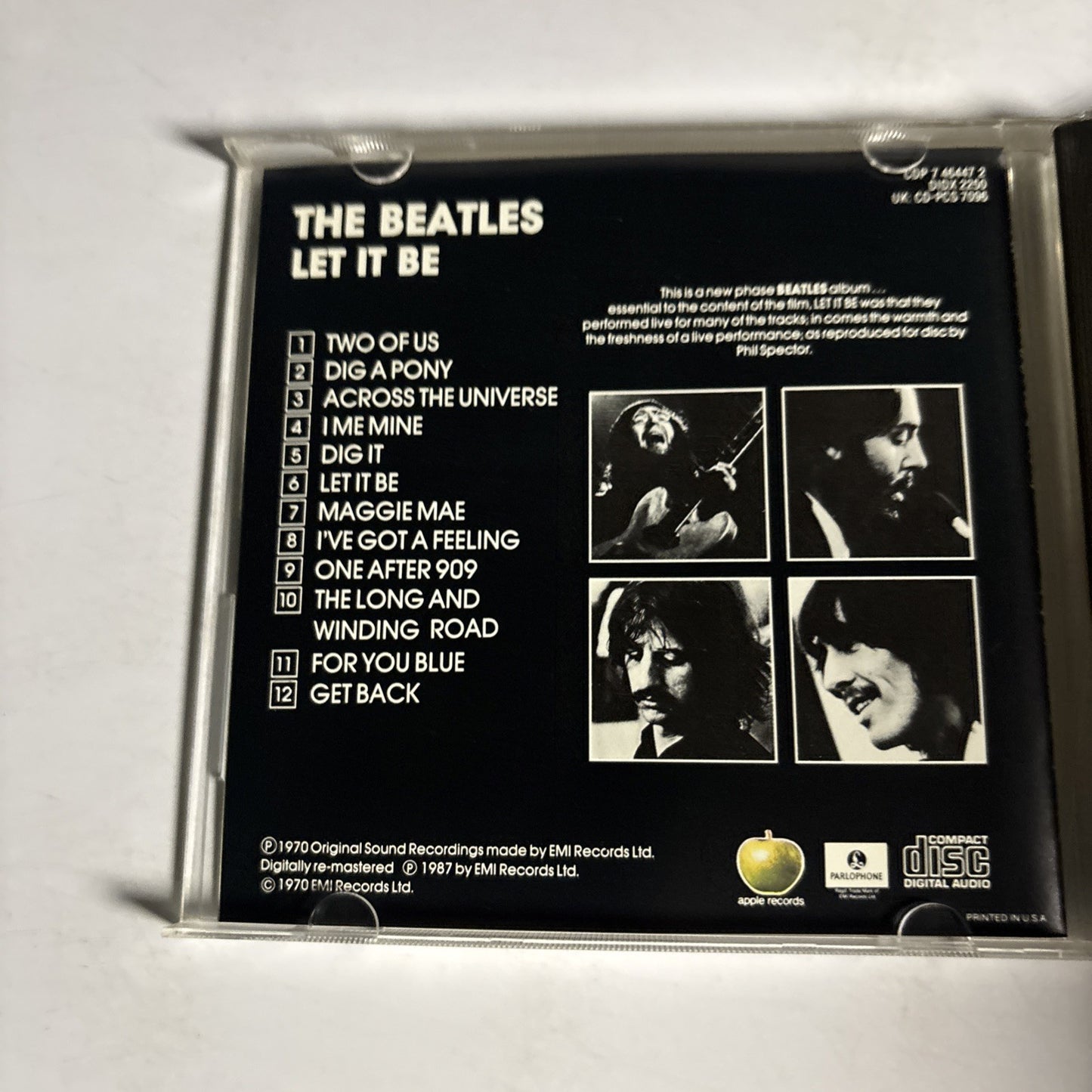 The Beatles – Let It Be (CD, 1987) US  CDP 7 46447 2
