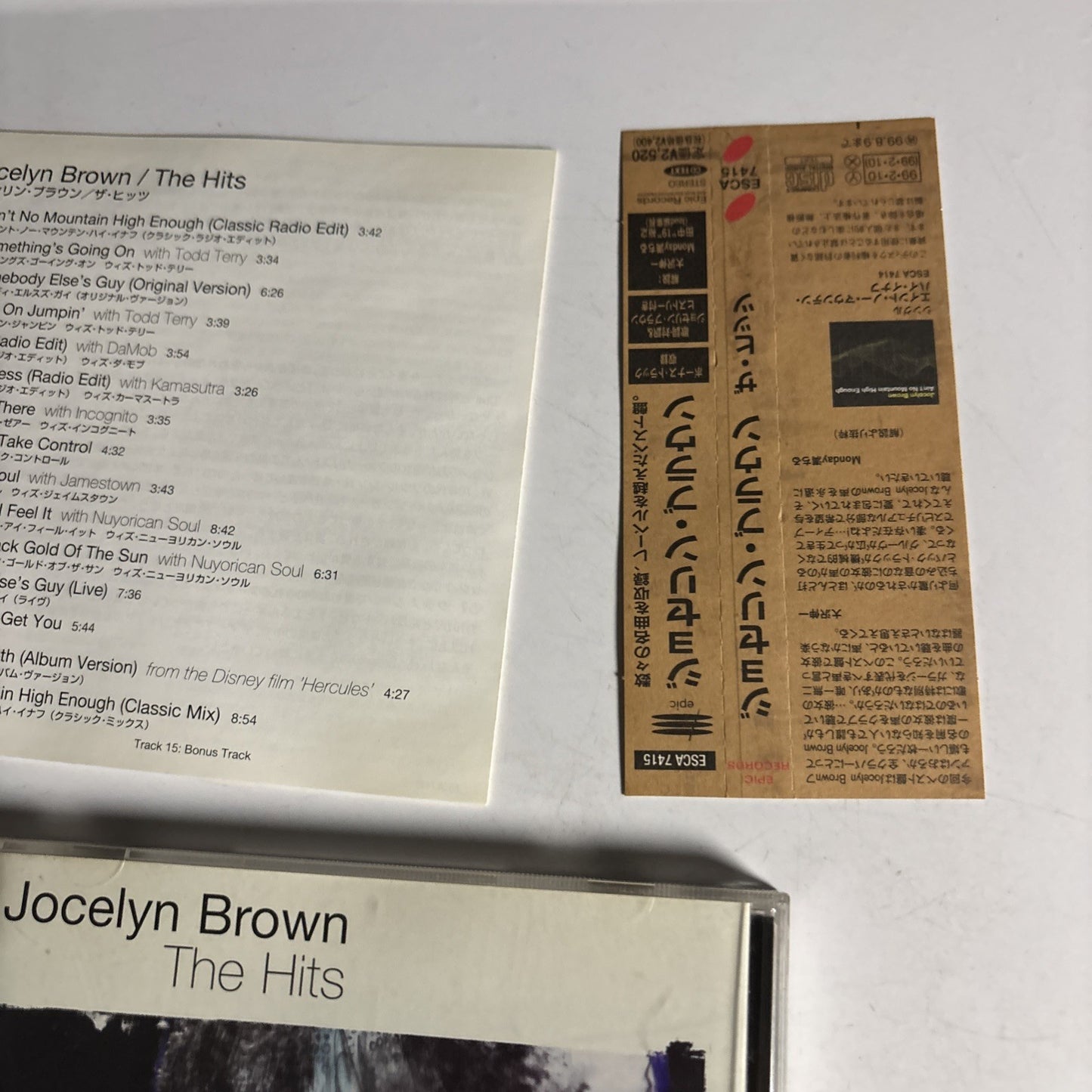 Jocelyn Brown – The Hits (CD, 1999) Japan Bonus Track, Obi ESCA 7415