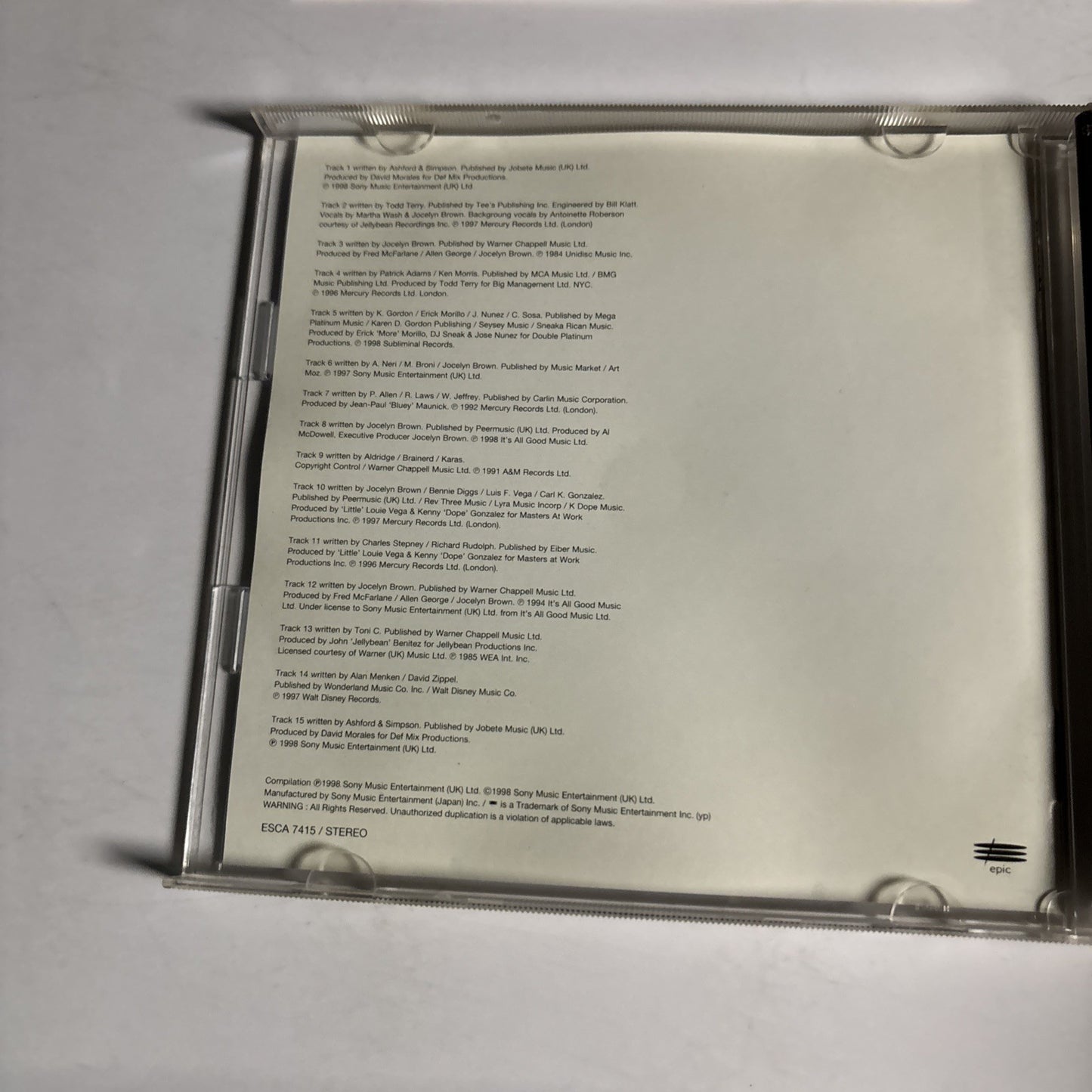 Jocelyn Brown – The Hits (CD, 1999) Japan Bonus Track, Obi ESCA 7415