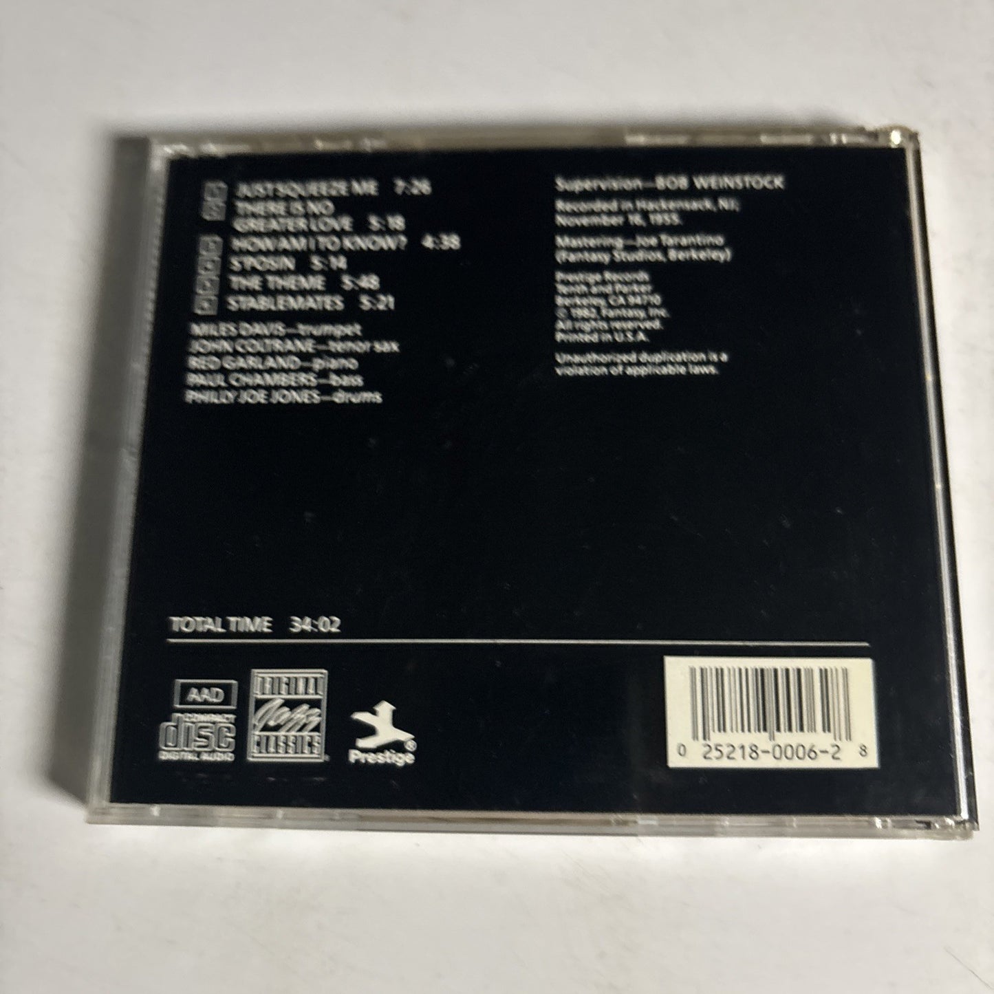 The Miles Davis Quintet – Miles (CD, 1955) US OJCCD-006-2