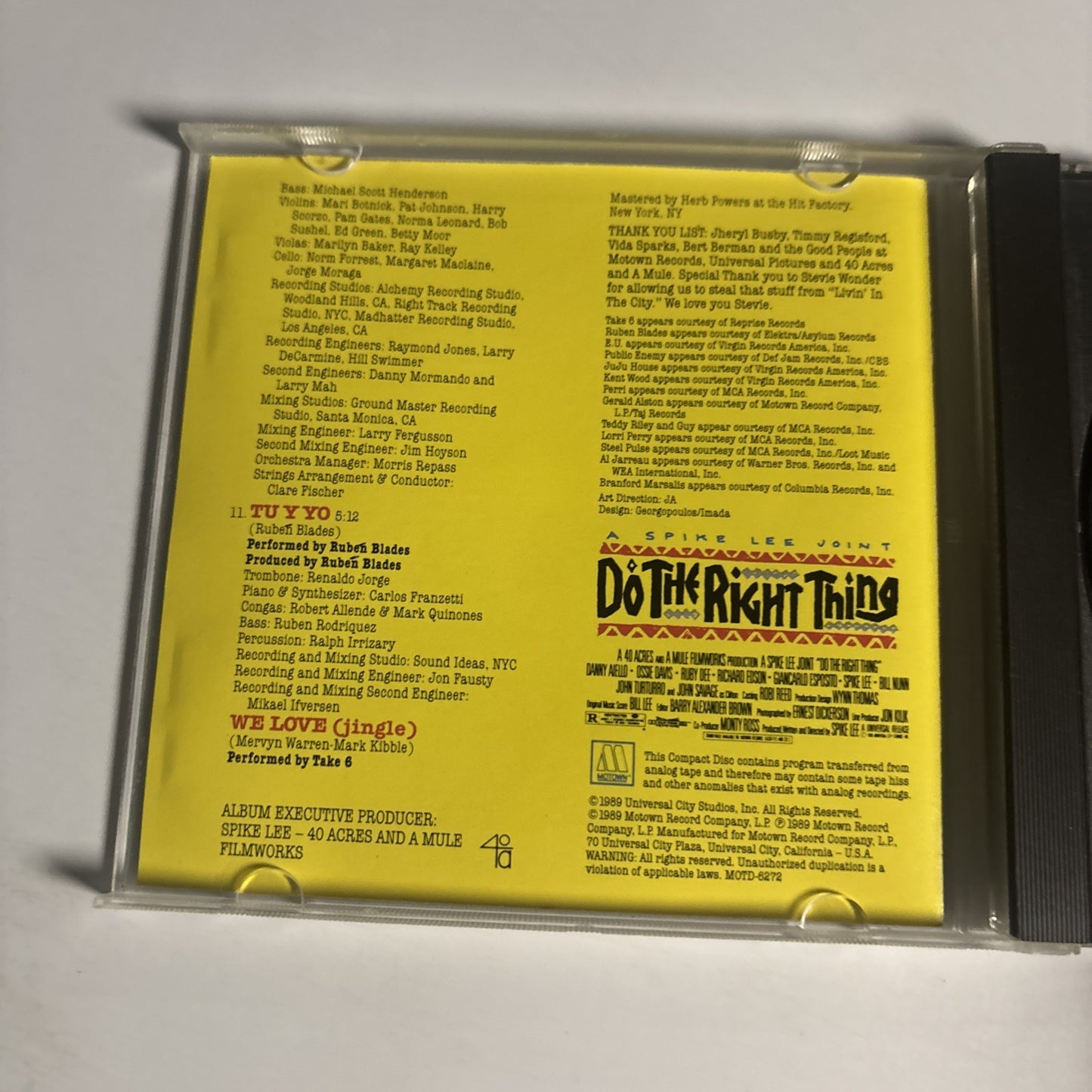 Music From Do The Right Thing - A Spike Lee Joint (CD, 1989) US MOTD-6272