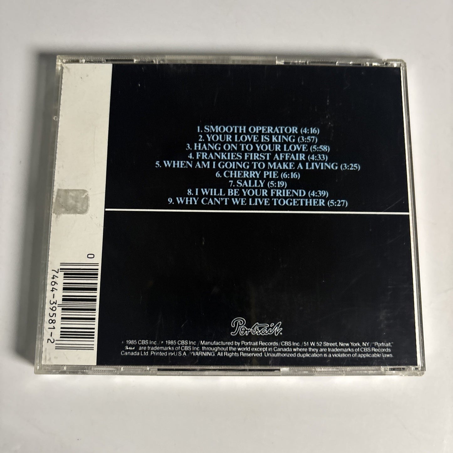 Sade – Diamond Life (CD, 1985) US RK 39581