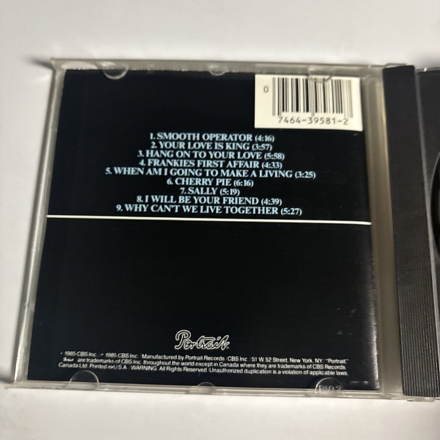 Sade – Diamond Life (CD, 1985) US RK 39581