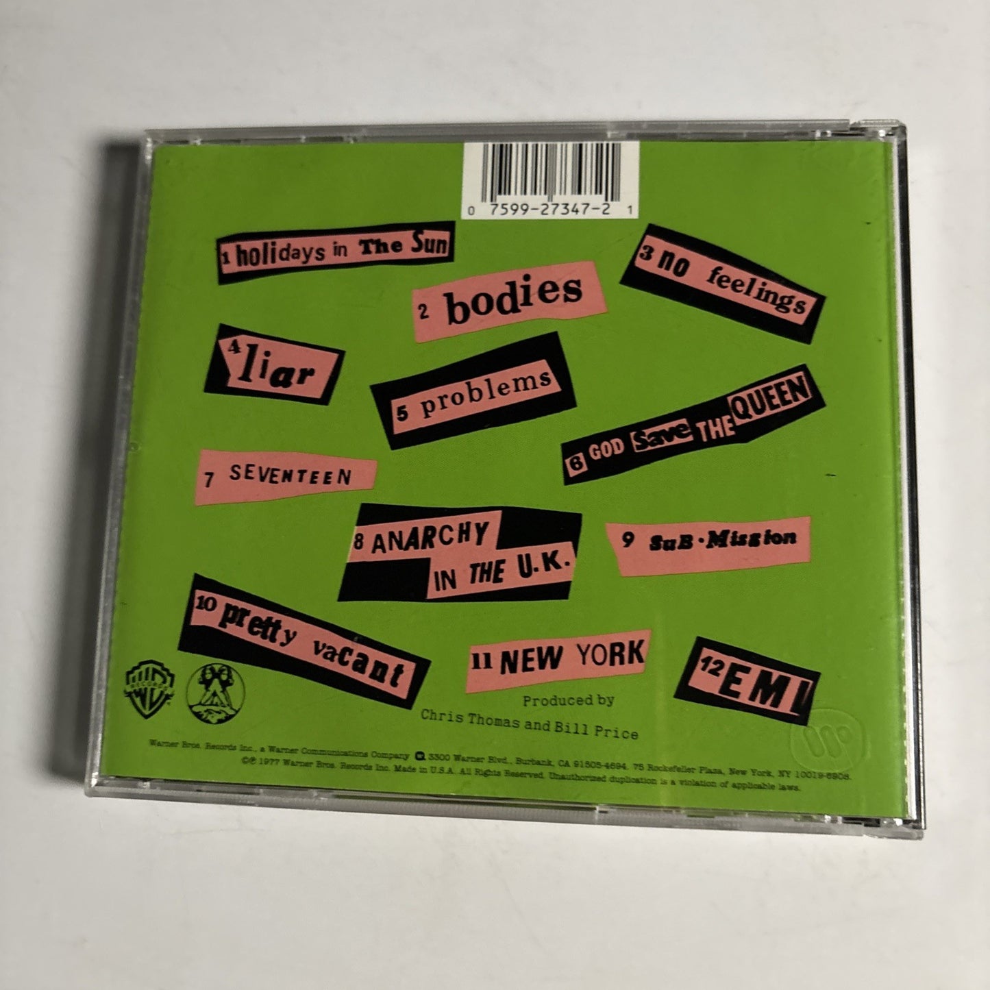 Sex Pistols – Never Mind The Bollocks Here's The Sex Pistols (CD 1988) US 3147-2
