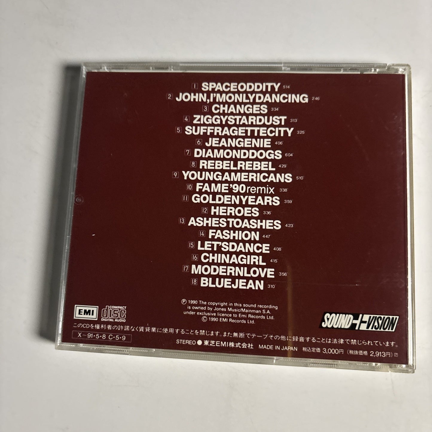 David Bowie – Changesbowie (CD, 1990) Japan TOCP-6200