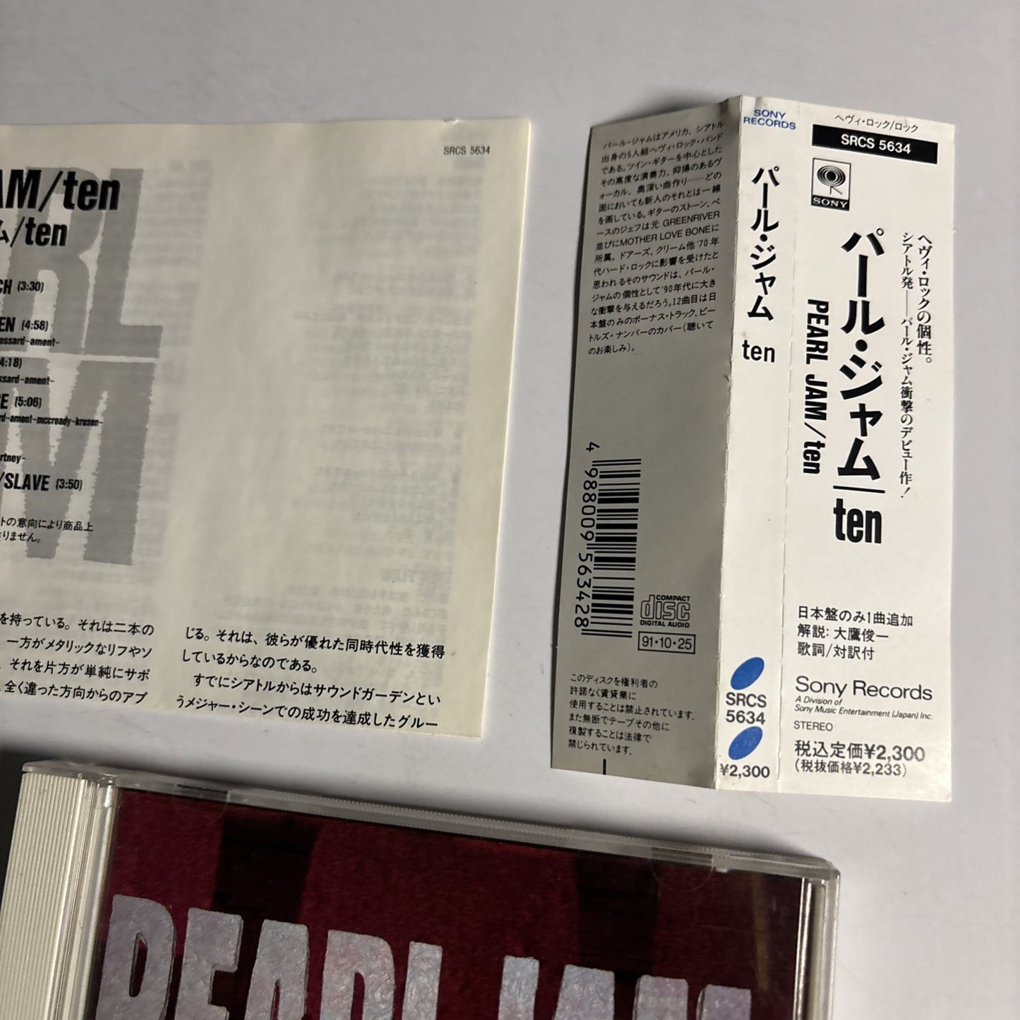 Pearl Jam – Ten (CD, 1991) Japan obi SRCS 5634