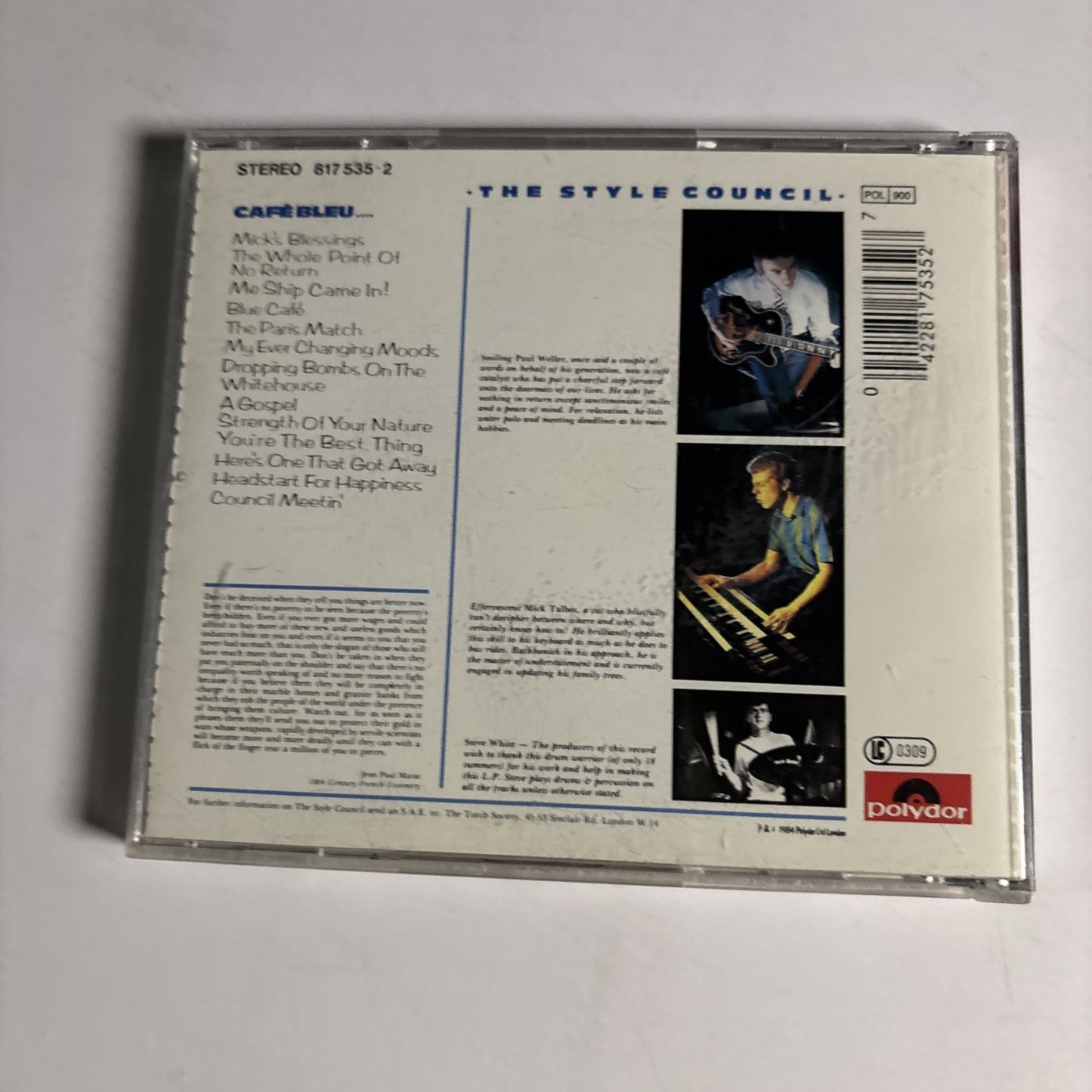 The Style Council – Café Bleu (CD, 1984) Europe 817 535-2