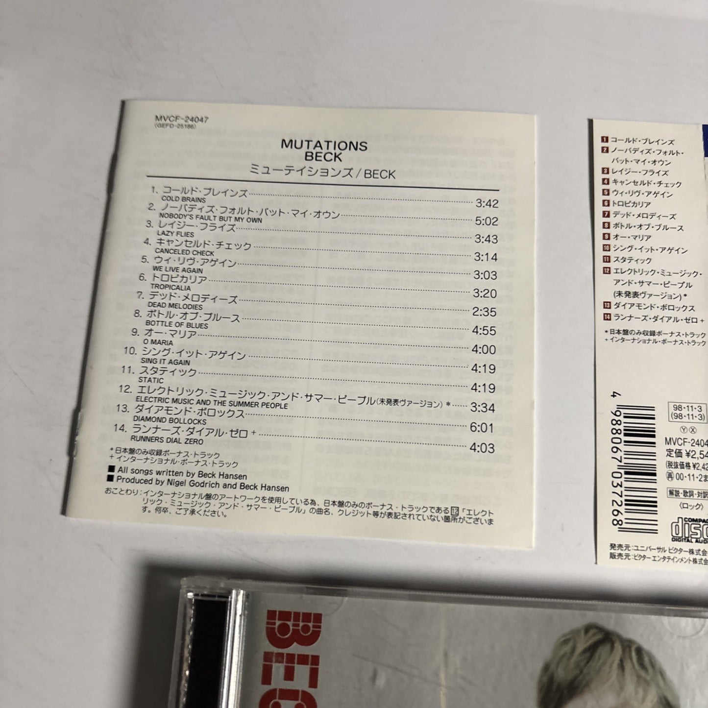 Beck – Mutations (CD, 1998) Japan Bonus Track  Obi MVCF-24047
