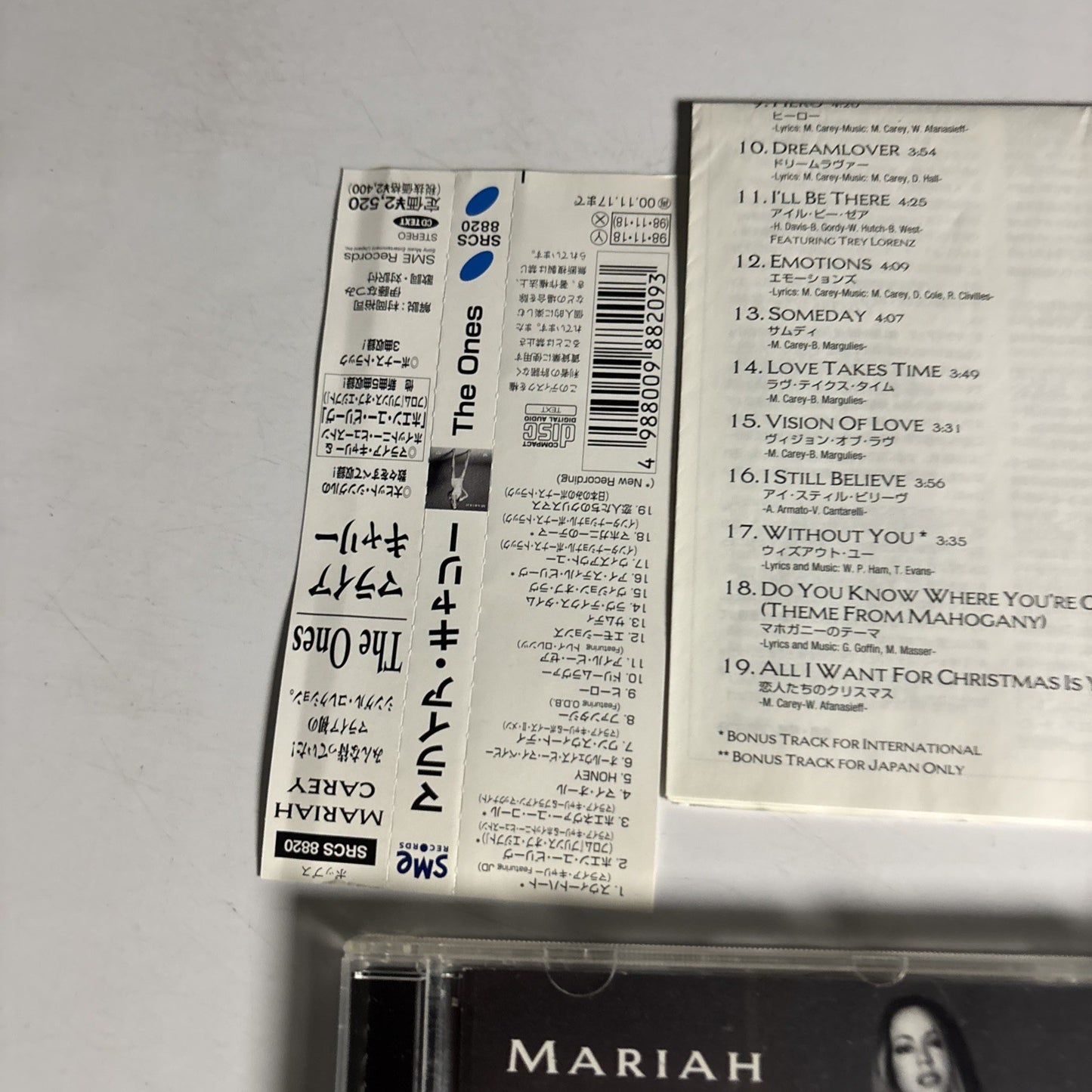 Mariah Carey – #1's (CD, 1998) Japan obi bonus track SRCS 8820