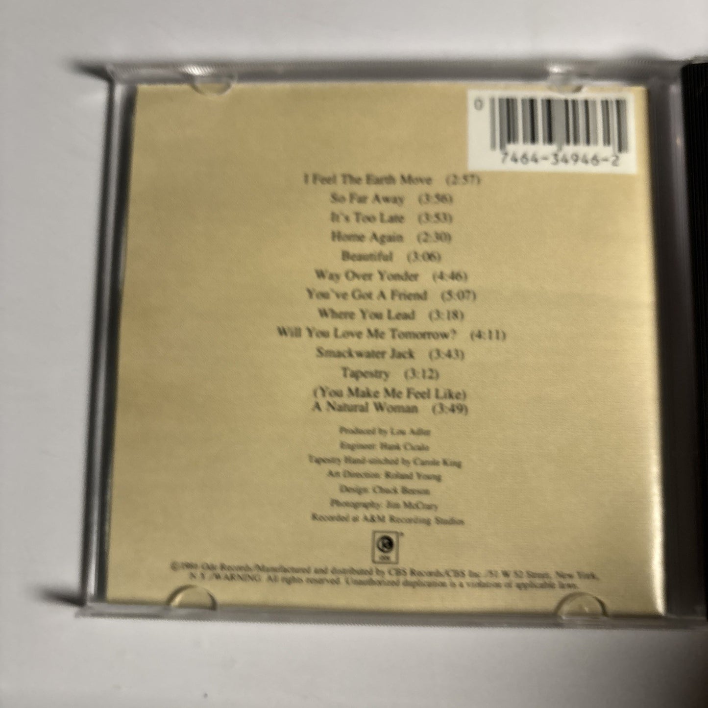 Carole King – Tapestry (CD, 1986) US EK 34946