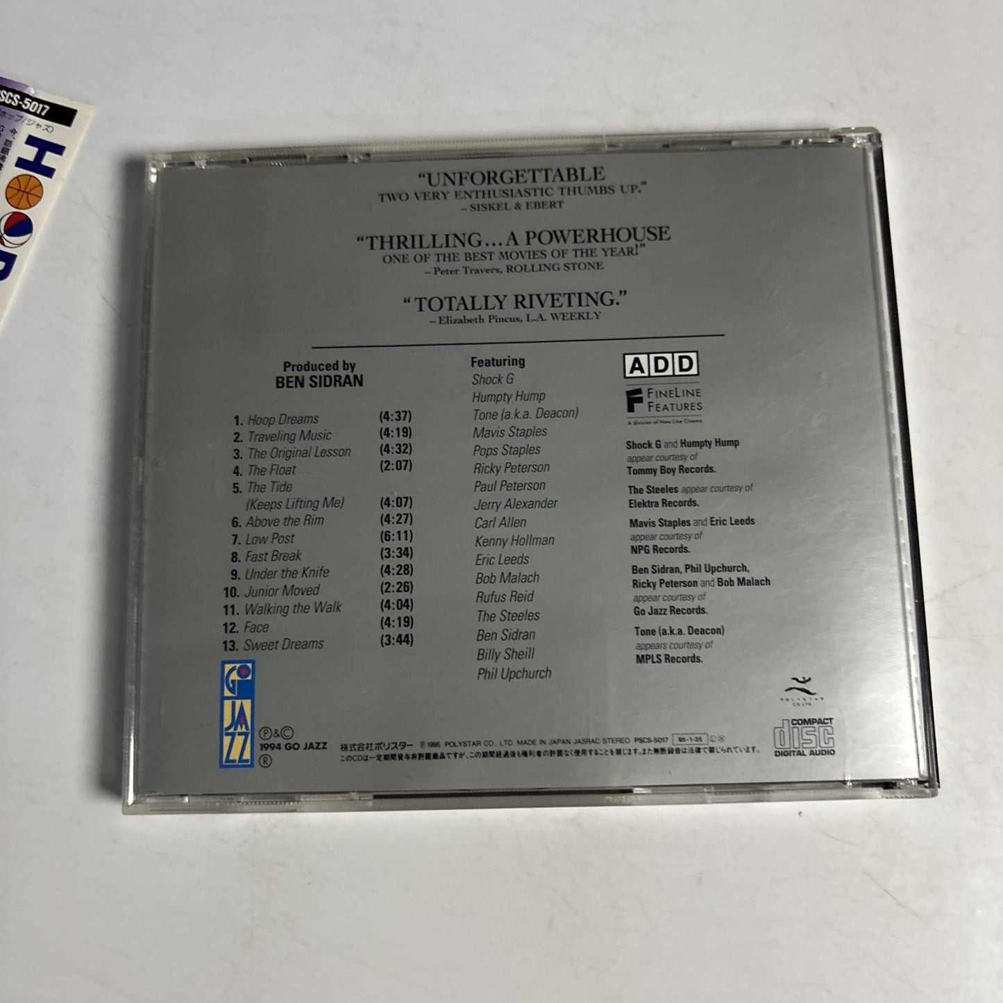 Hoop Dreams (Original Motion Picture Soundtrack) (CD, 1995) Japan obi PSCS-5017