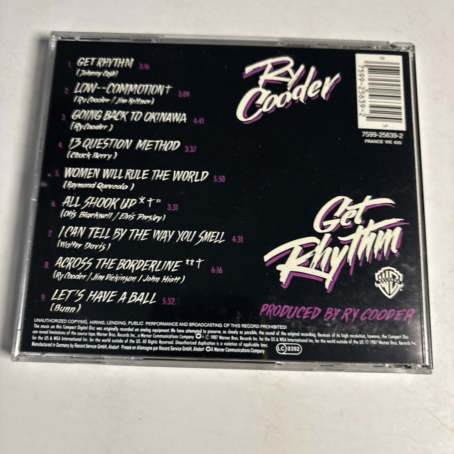 Ry Cooder – Get Rhythm (CD, 1994) Europe 7599-25639-2