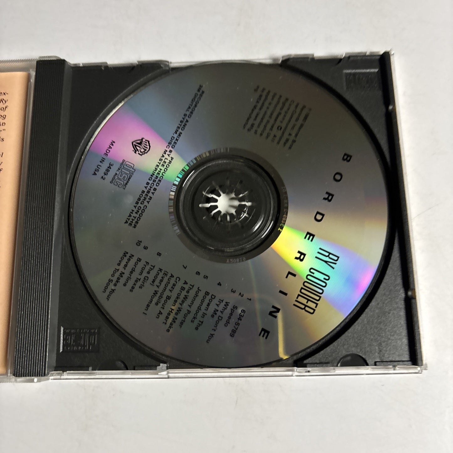 Ry Cooder – Borderline (CD, 1988)  US 3489-2