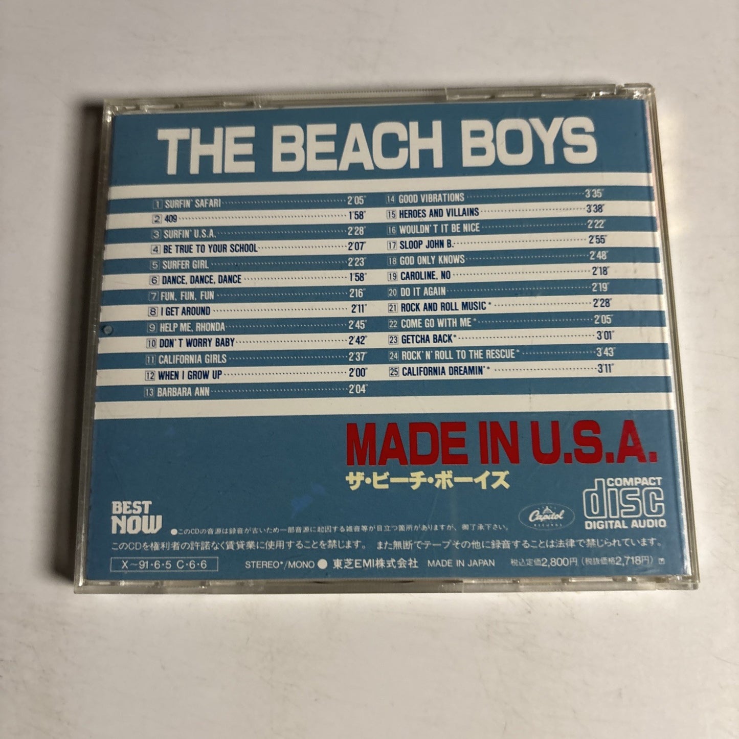 The Beach Boys – Made In U.S.A. (CD, 1990) Japan TOCP-9083