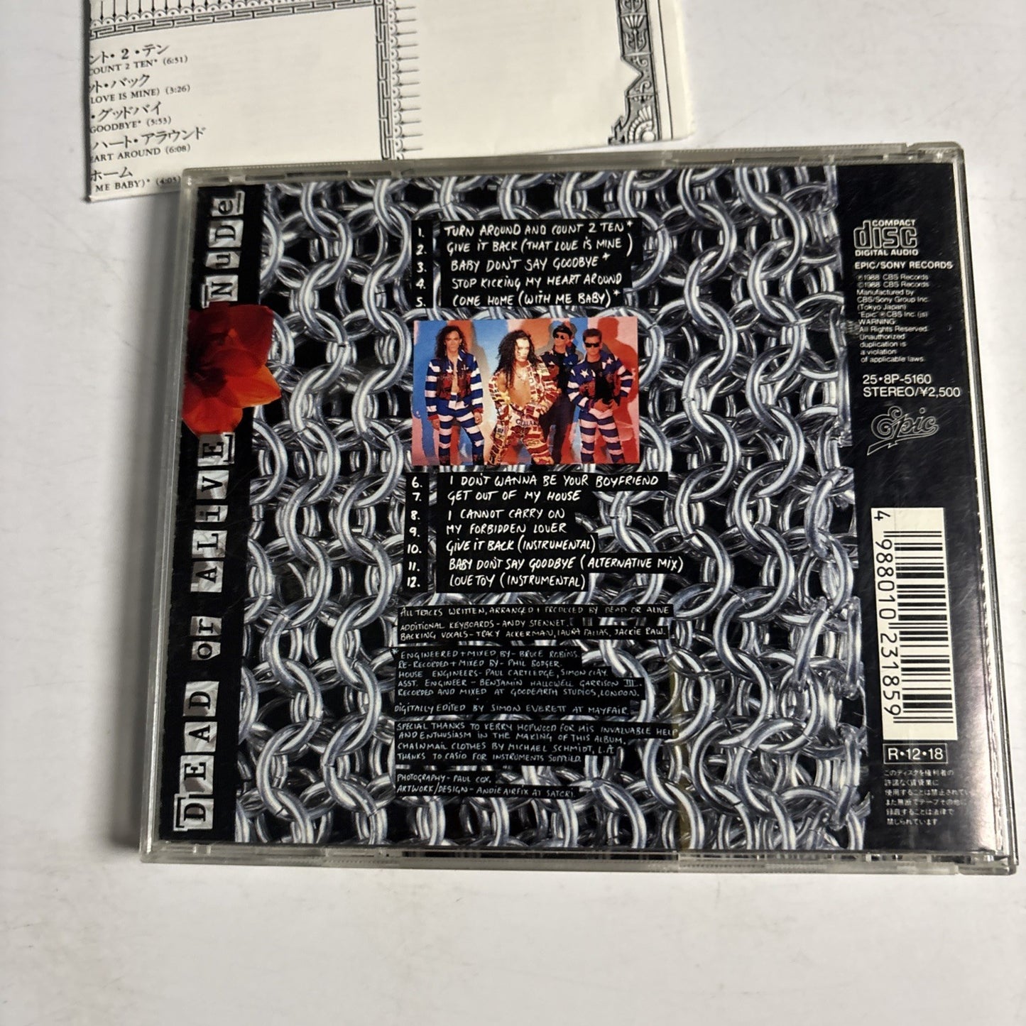 Dead Or Alive – Nude (CD, 1988) Japan Bonus Track 25・8P-5160