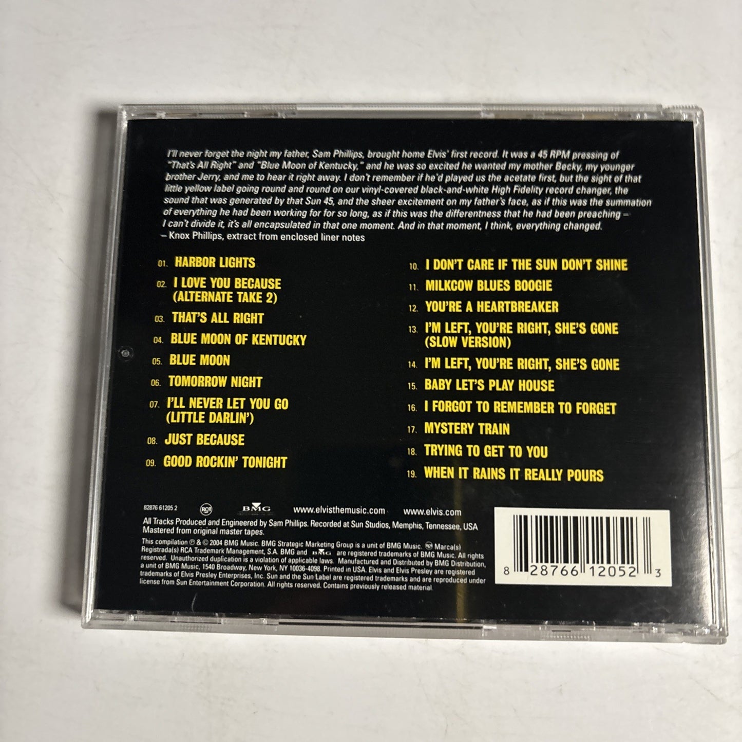 Elvis Presley – Elvis At Sun (CD, 2004) US 82876 61205 2