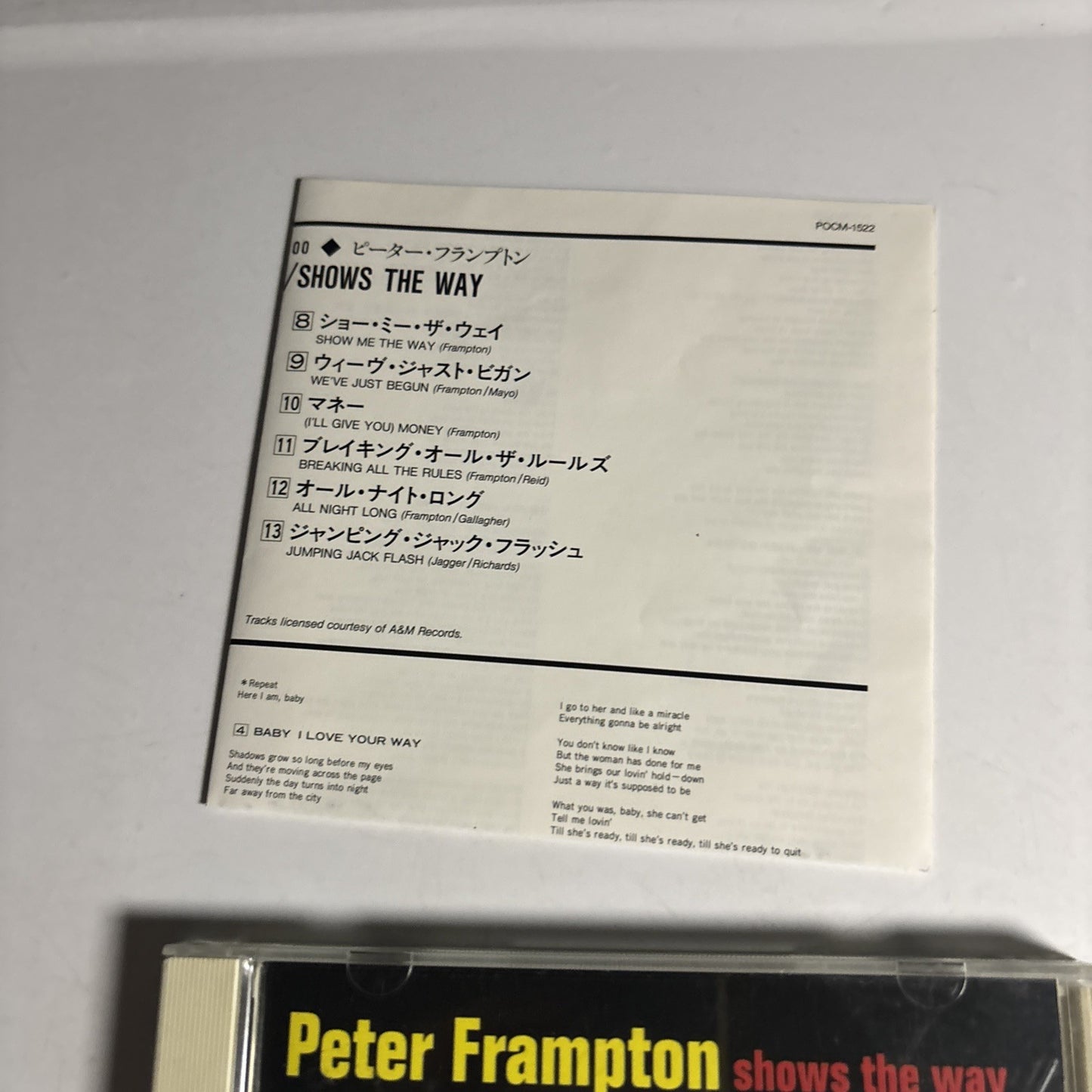 Peter Frampton – Shows The Way (CD, 1994) Japan POCM-1522