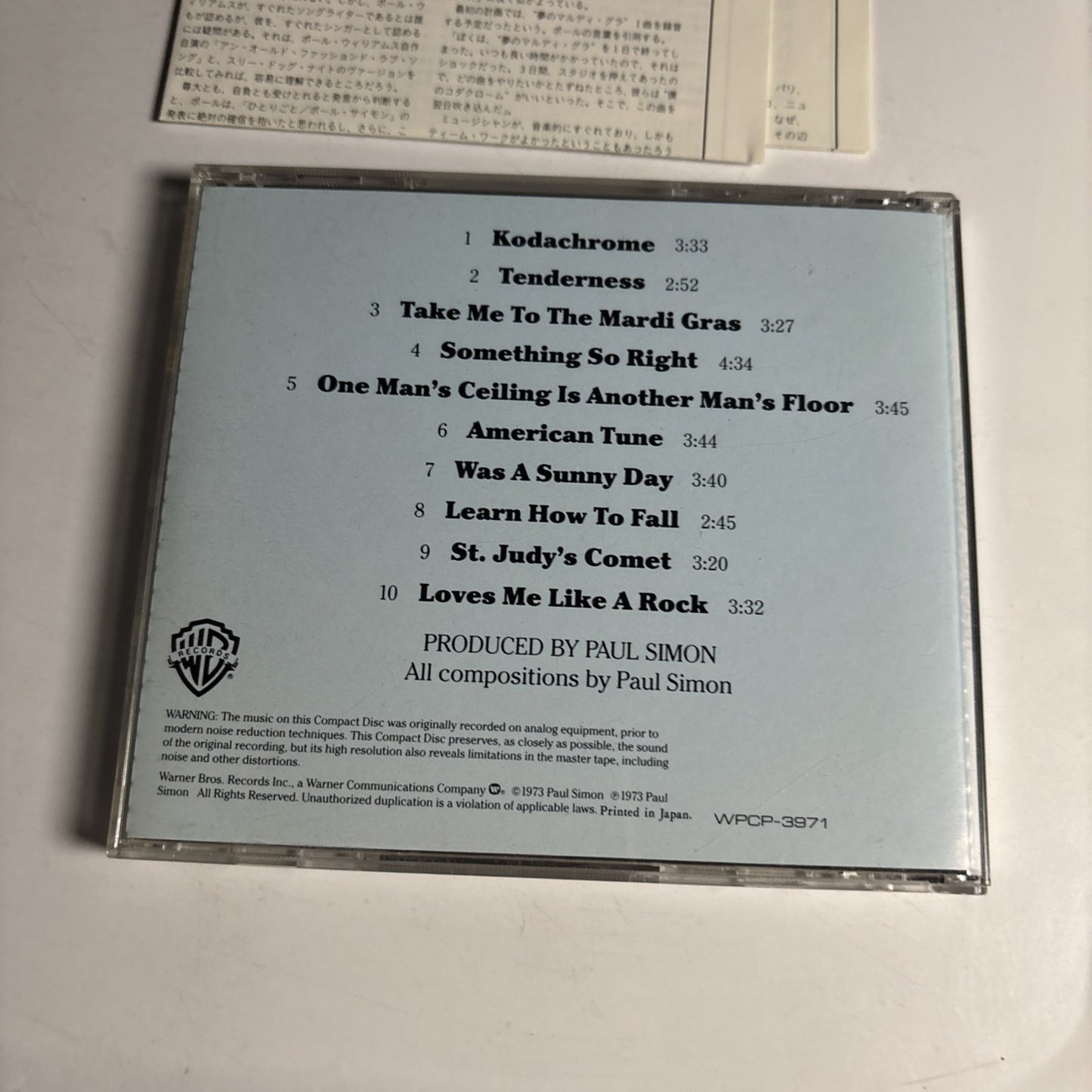 Paul Simon – There Goes Rhymin' Simon (CD, 1990) Japan WPCP-3971