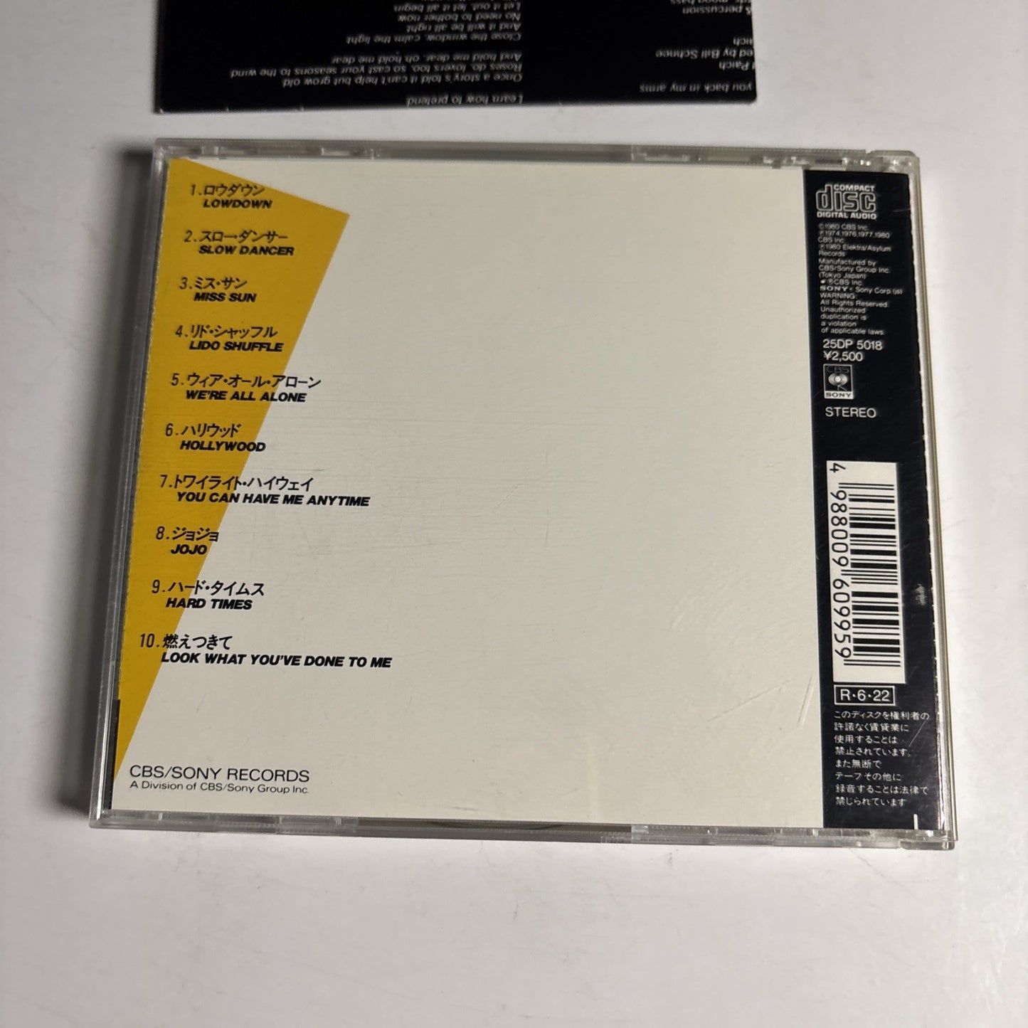 Boz Scaggs – Hits! (CD, 1988) Japan 25DP 5018