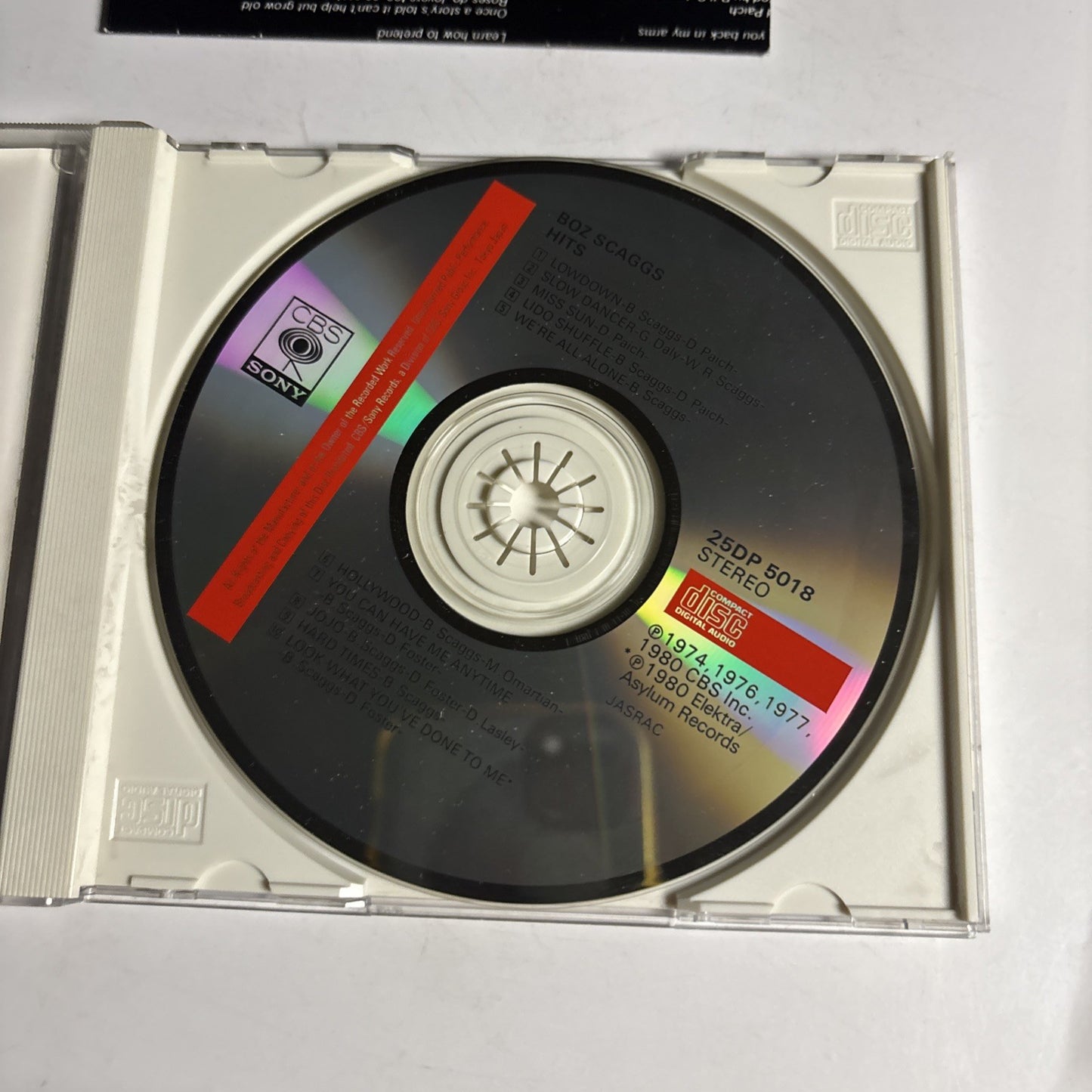 Boz Scaggs – Hits! (CD, 1988) Japan 25DP 5018