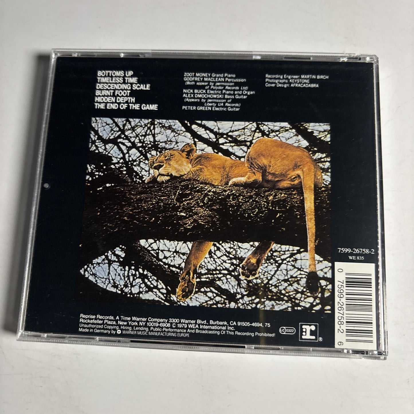 Peter Green  – The End Of The Game (CD, 1979) Europe 7599-26758-2