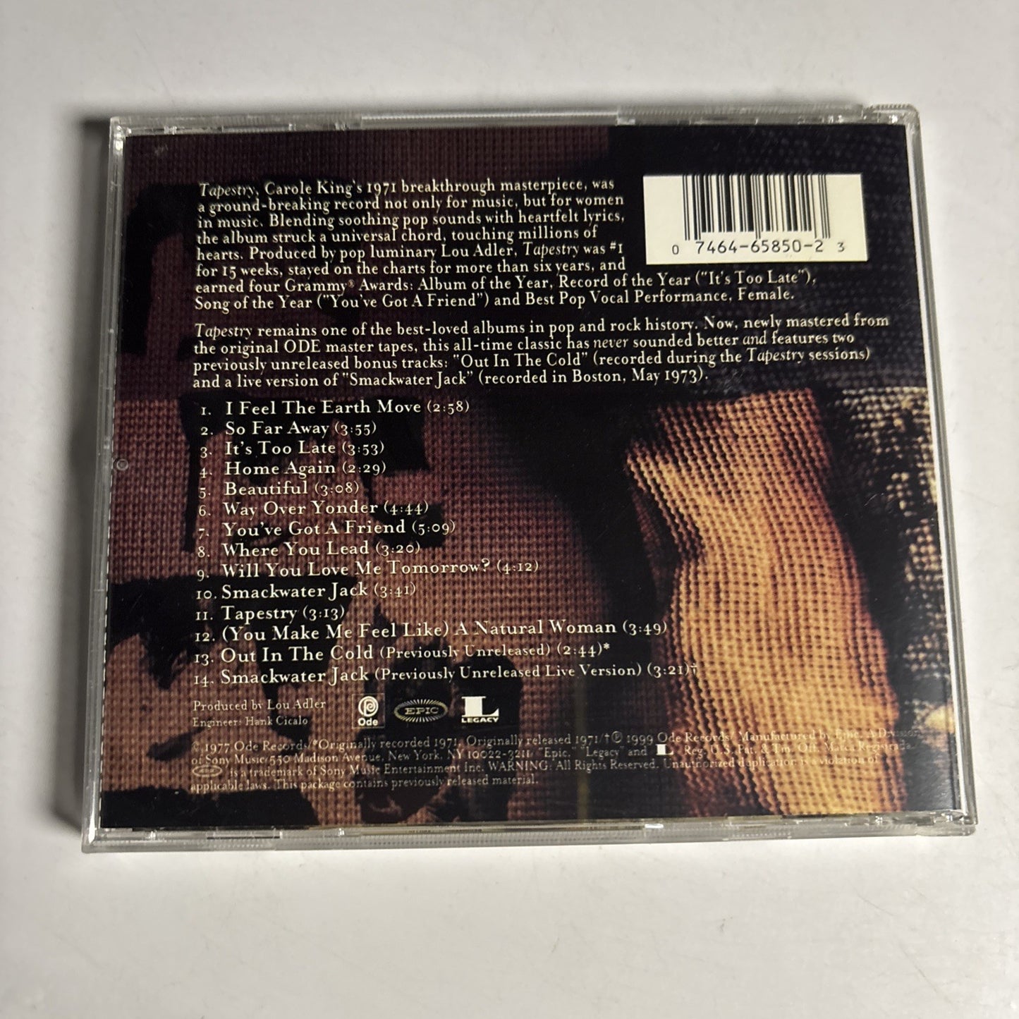 Carole King – Tapestry (CD 1999) US EK 65850