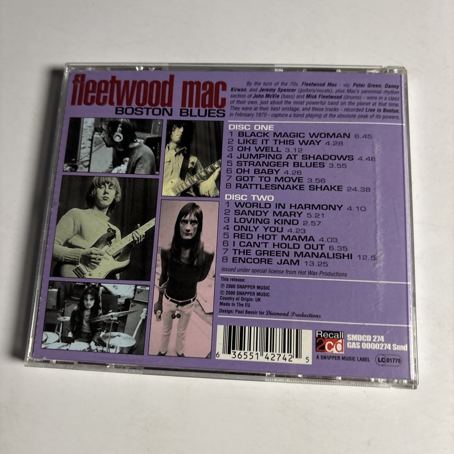 Fleetwood Mac – Boston Blues (CD, 2000) Europe SMDCD 274