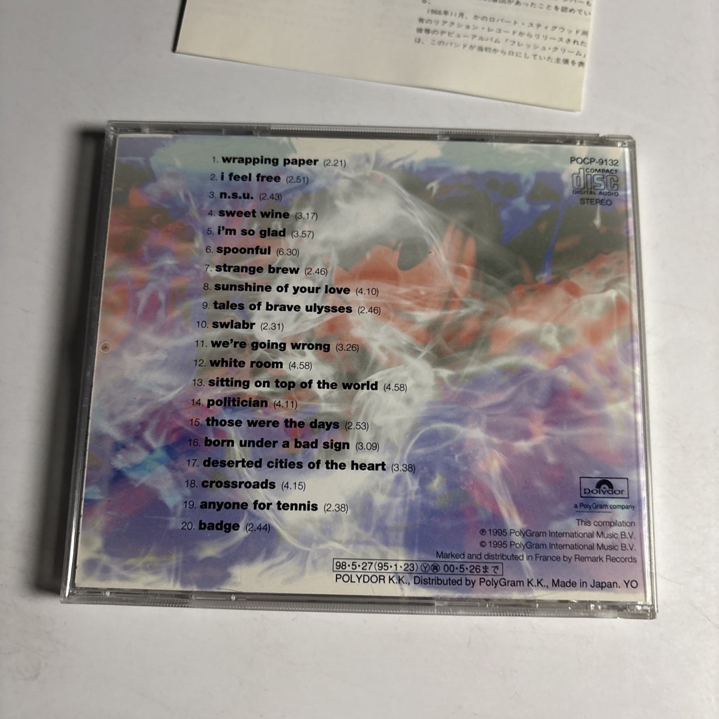 Cream – The Very Best Of Cream (CD, 1998) Japan POCP-9132