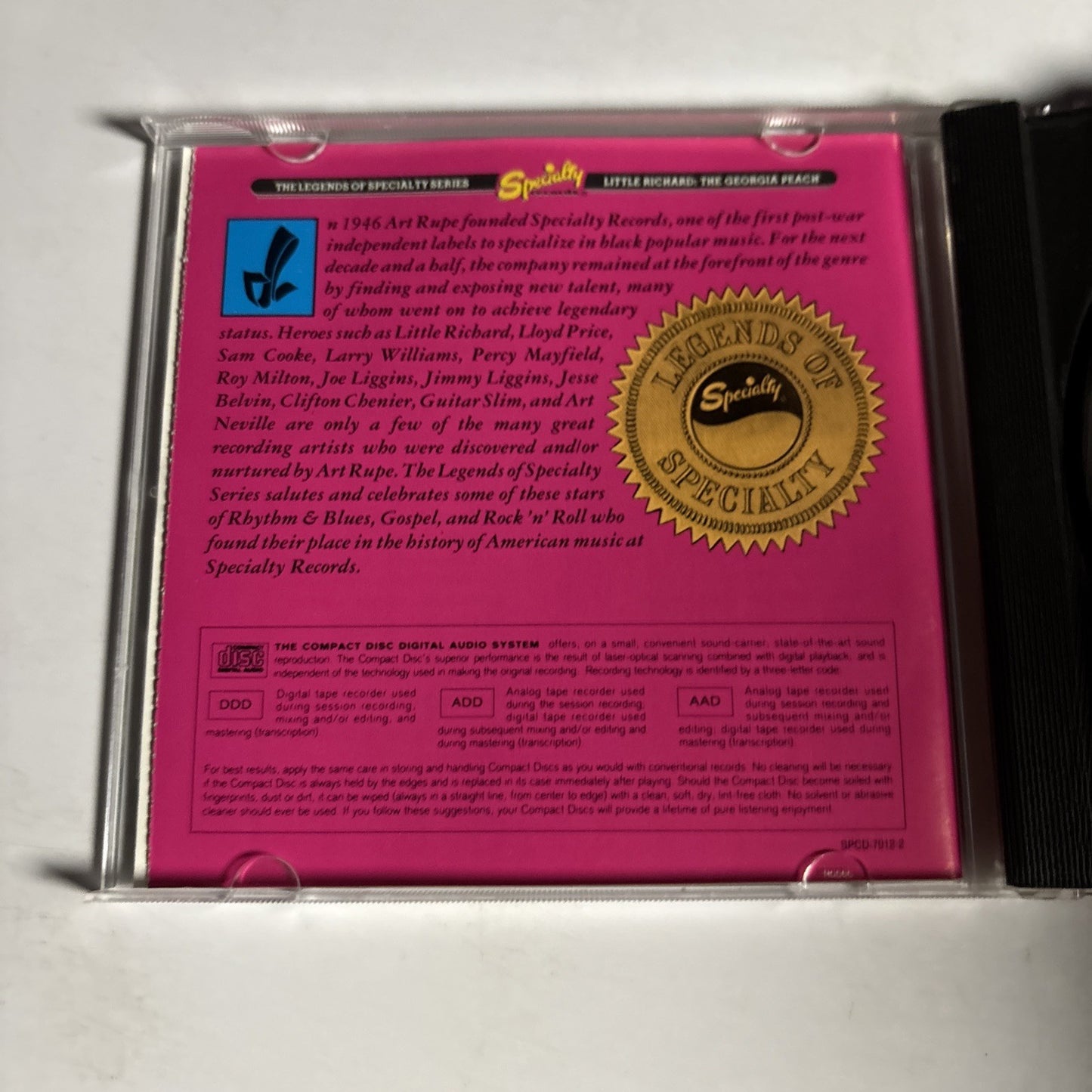 Little Richard – Little Richard: The Georgia Peach (CD, 1991) US SPCD-7012-2