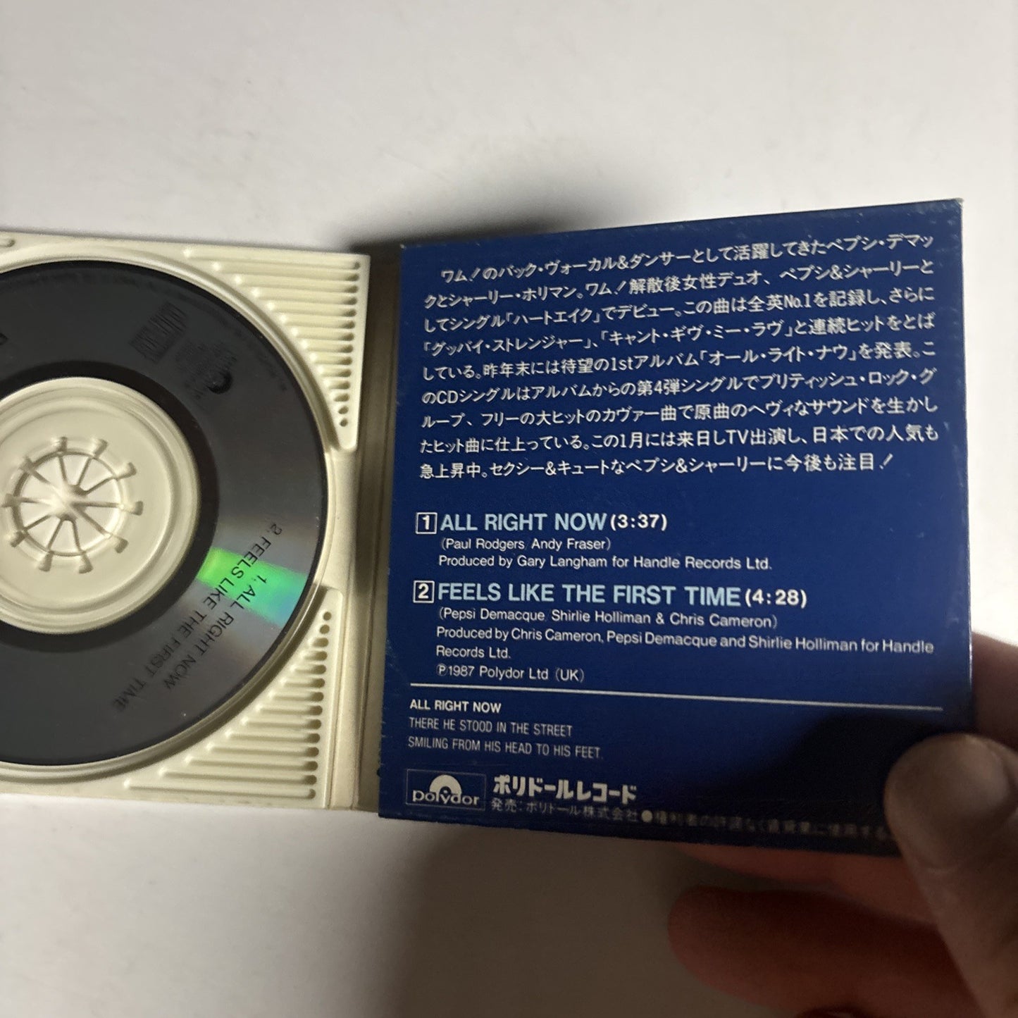 Pepsi & Shirlie – All Right Now (CD, 1988) Japan 3" Disc P10P 30002