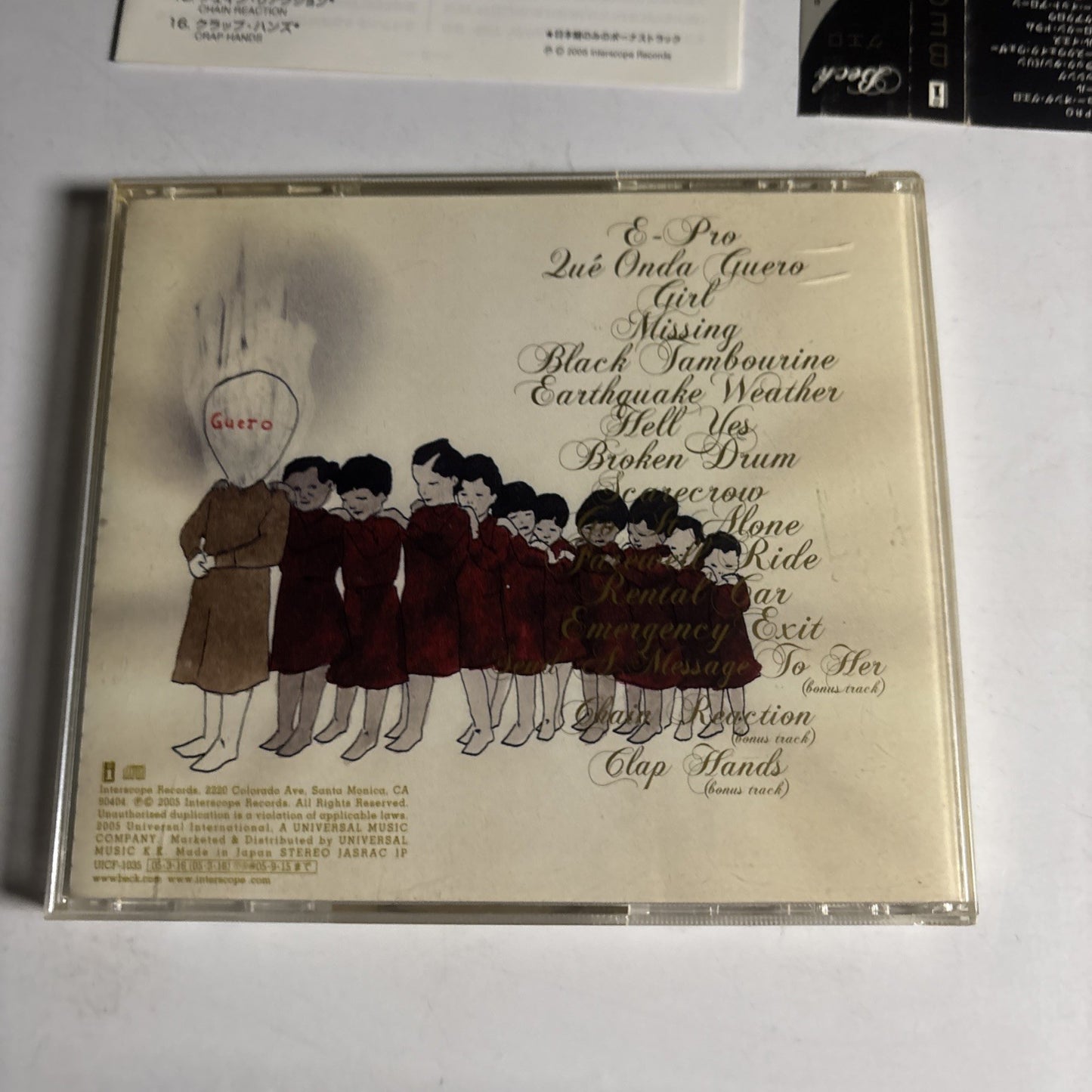 Beck – Guero (CD, 2005) PROMO Japan Bonus Track Obi UICF-1035