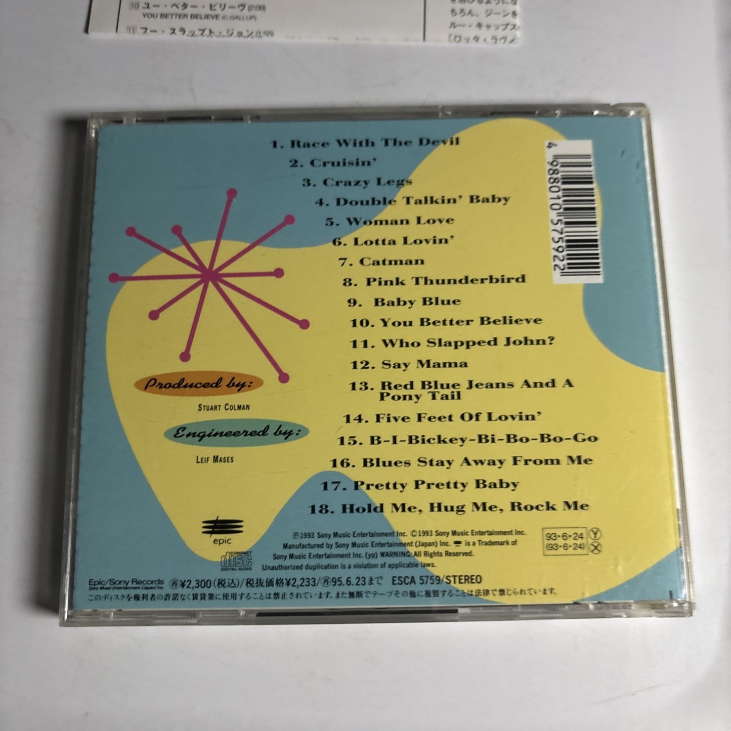 Jeff Beck, Big Town Playboys – Crazy Legs (CD, 1993) Japan ESCA 5759