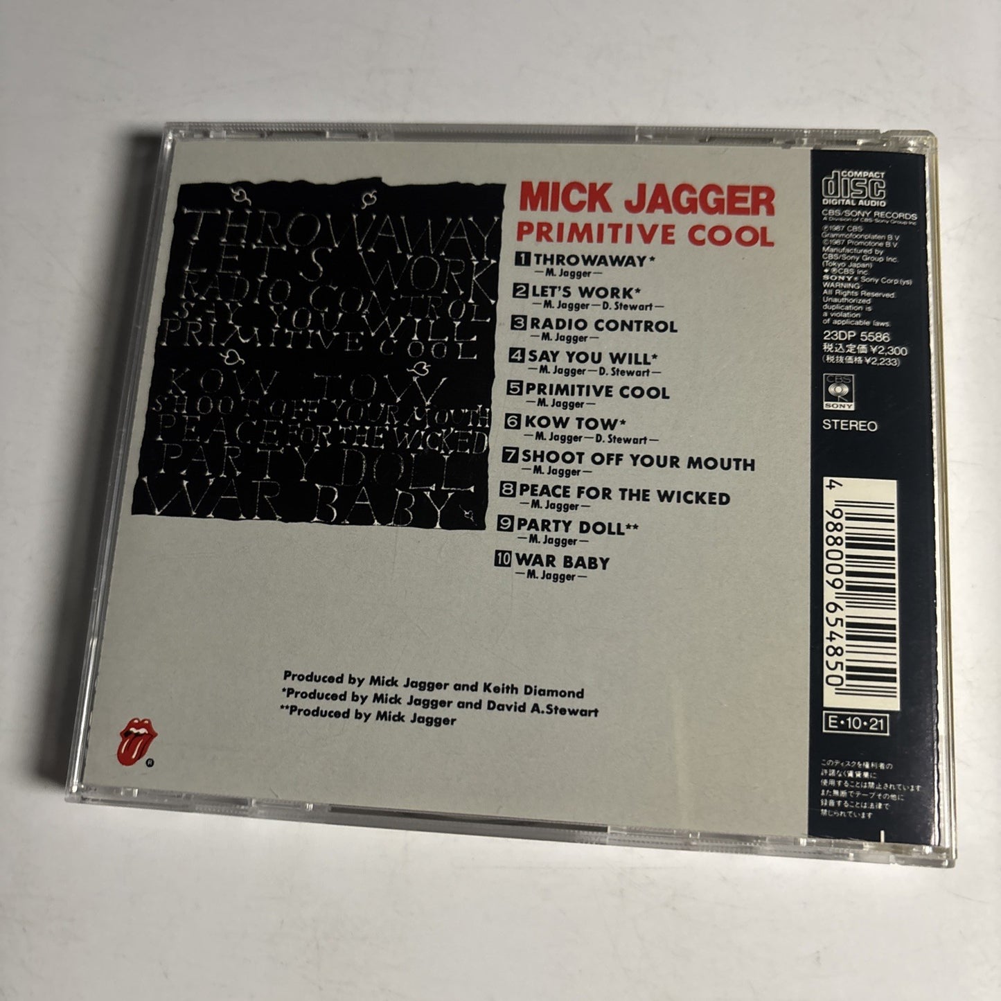 Mick Jagger – Primitive Cool (CD, 1989) Japan 23DP 5586