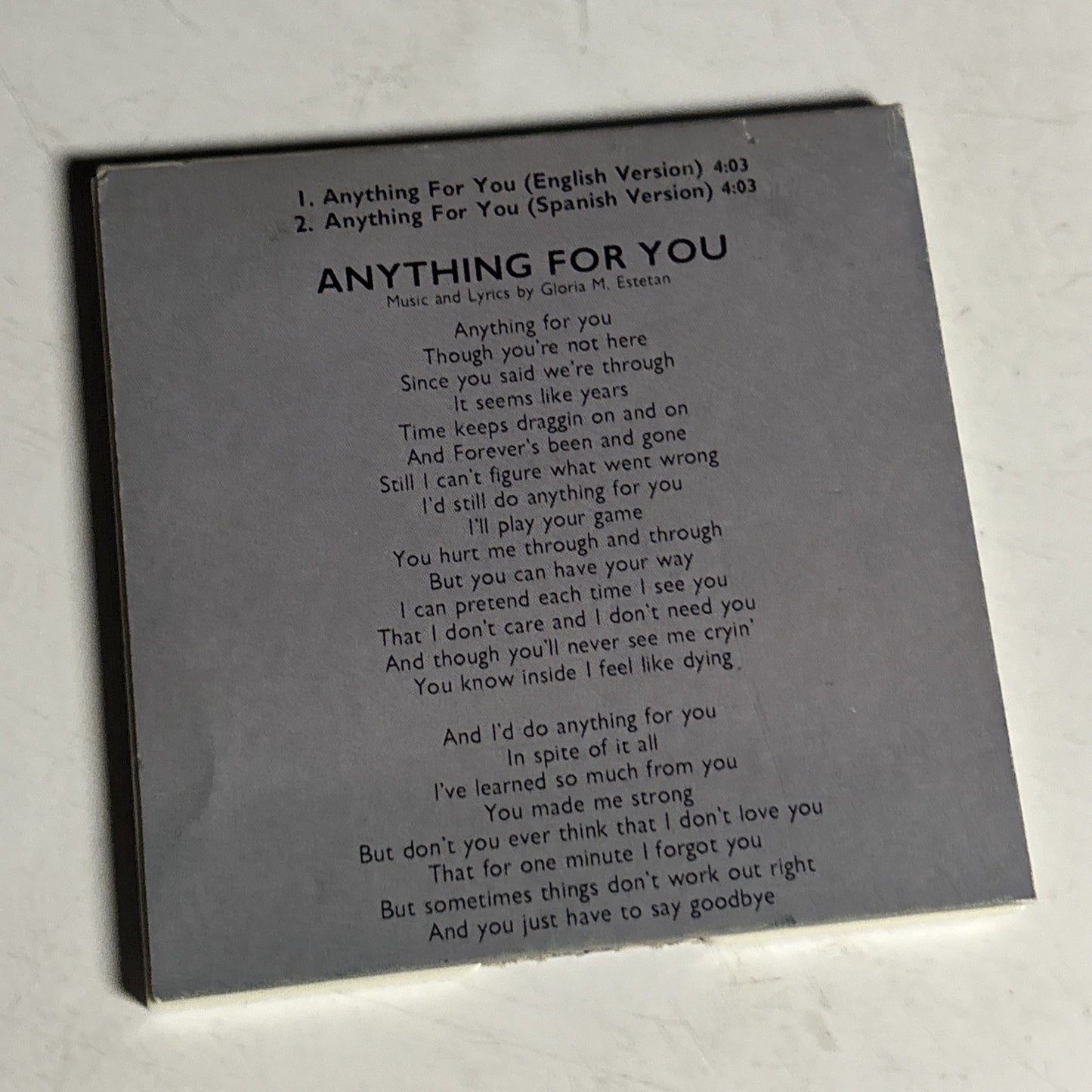 Miami Sound Machine – Anything For You (CD, 1988) Japan 10・8P-3020