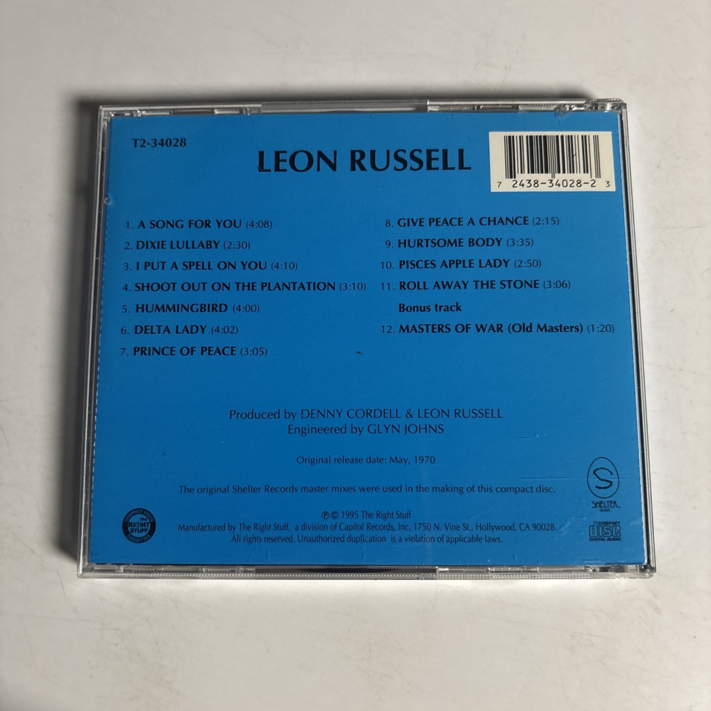 Leon Russell – Leon Russell (CD, 1995) US T2-34028