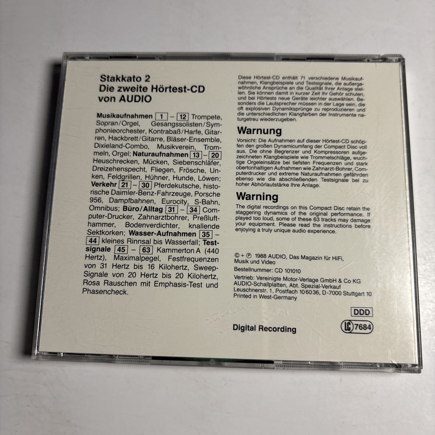 Various – Stakkato 2 (CD, 1988) Germany CD 101010