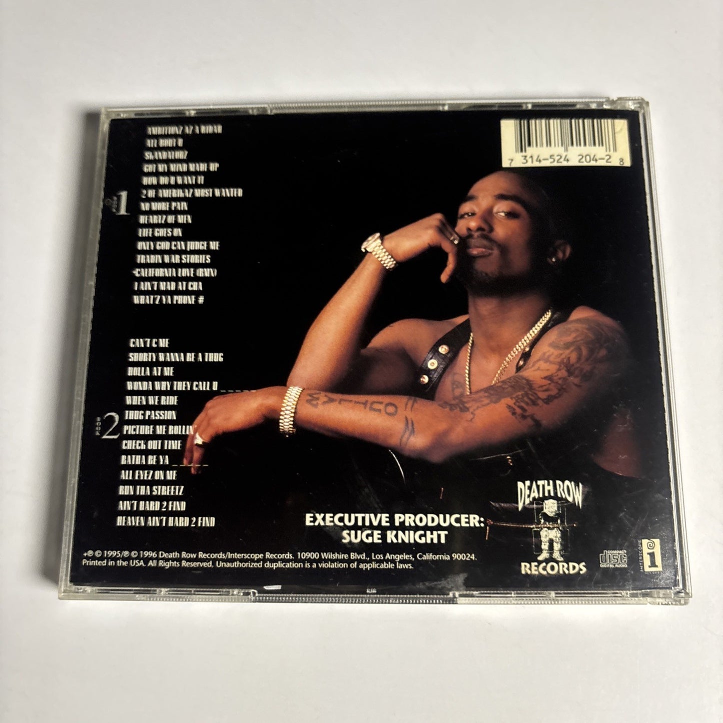 2Pac – All Eyez On Me (CD, 1996) US 2-Disc 314-524 204-2