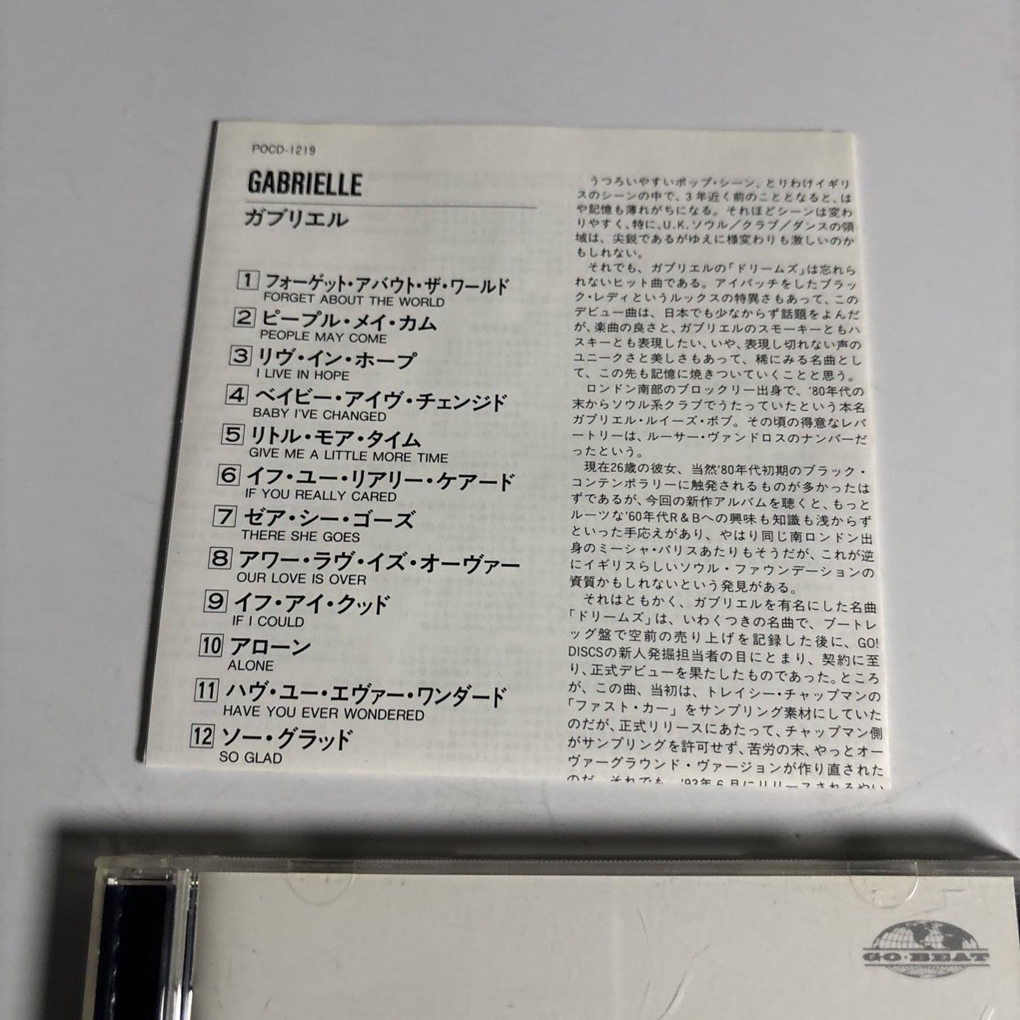 Gabrielle – Gabrielle (CD, 1996) Japan POCD-1219