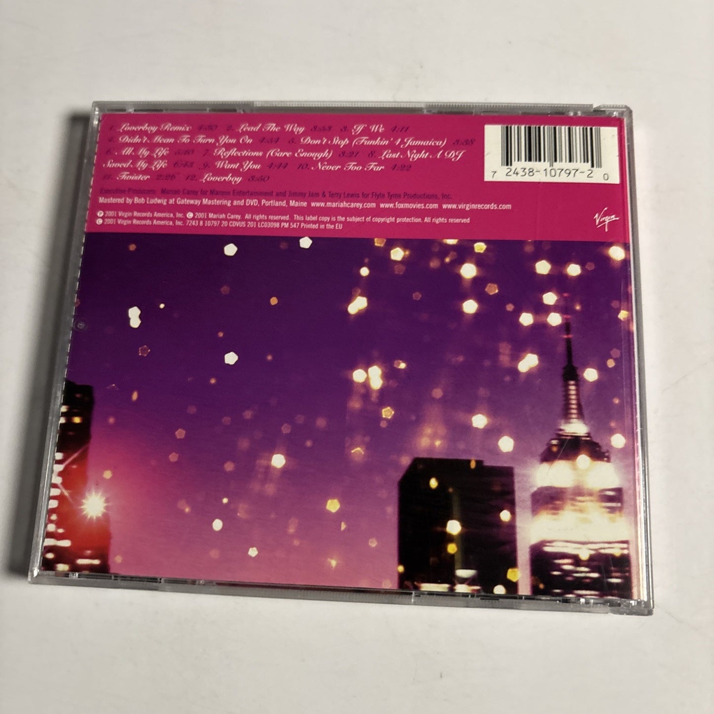 Mariah Carey – Glitter (CD, 2001) US 7243 8 10797 2 0