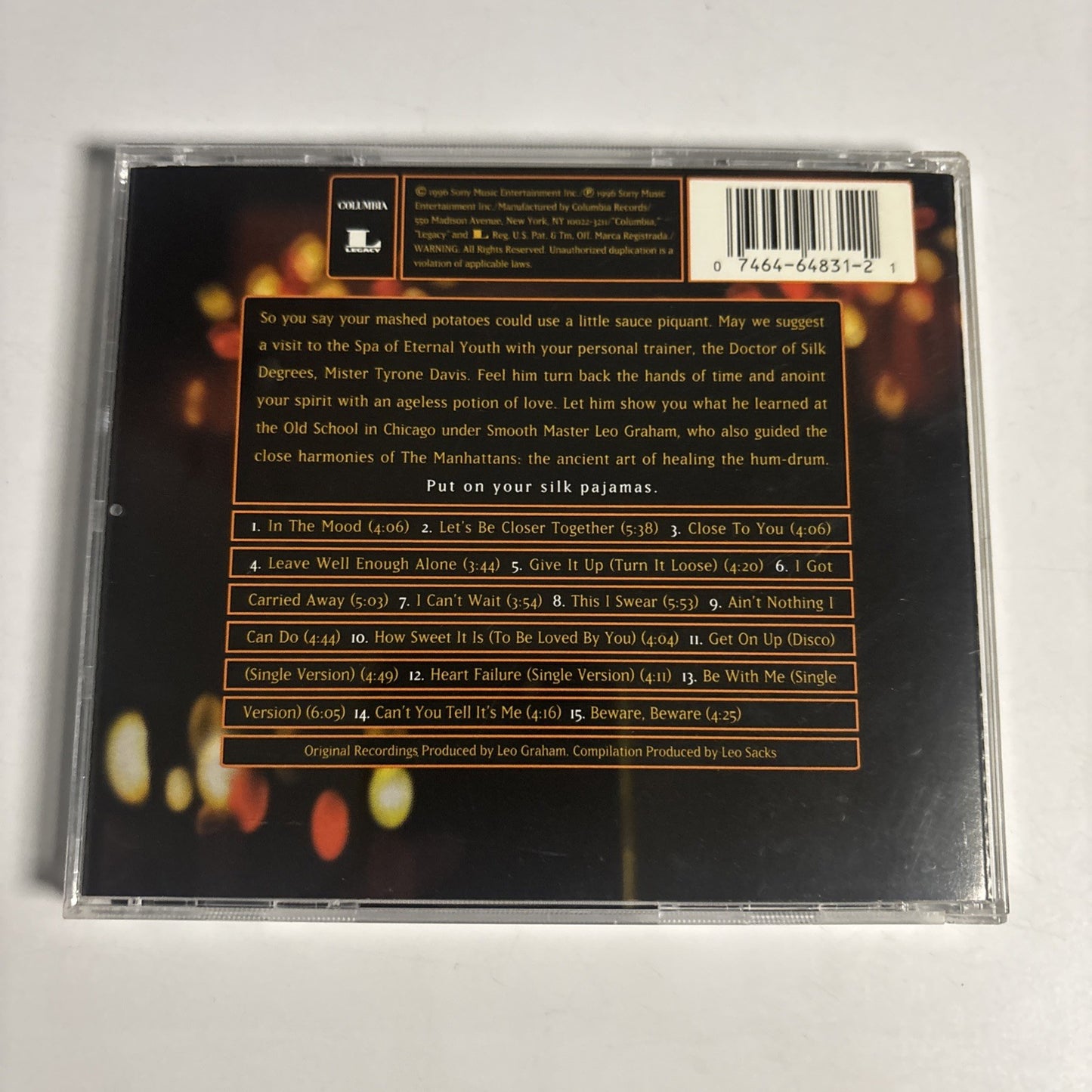 Tyrone Davis – The Best Of Tyrone Davis: In The Mood (CD, 1996) US CK 64831