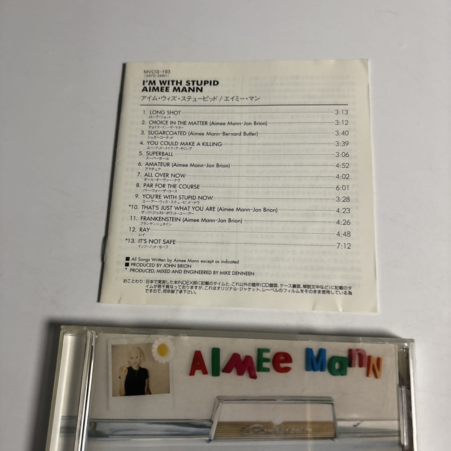 Aimee Mann – I'm With Stupid (CD, 1996) Japan MVCG-193