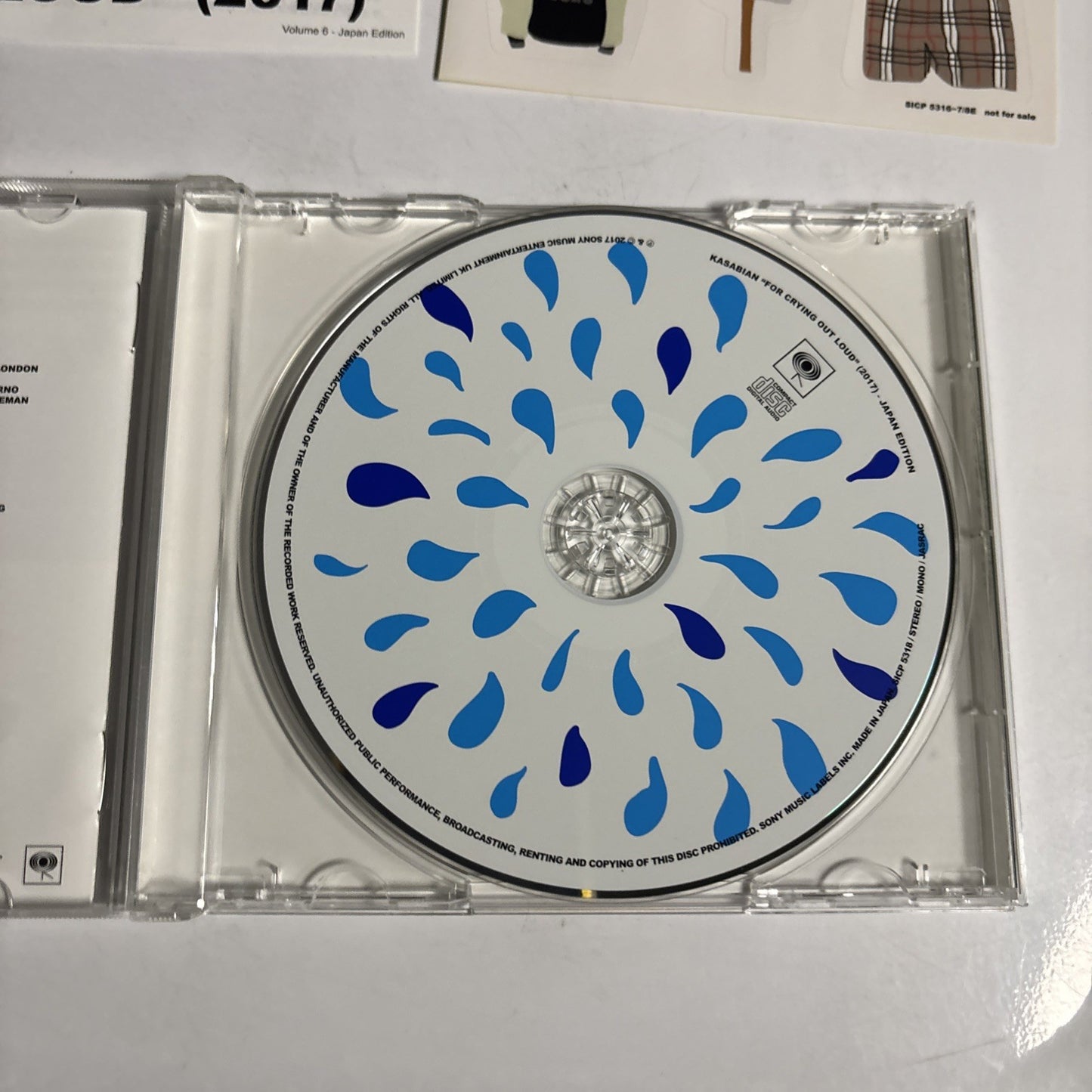 Kasabian – For Crying Out Loud (2017) (CD, 2017) Japan Bonus Track, Sticker