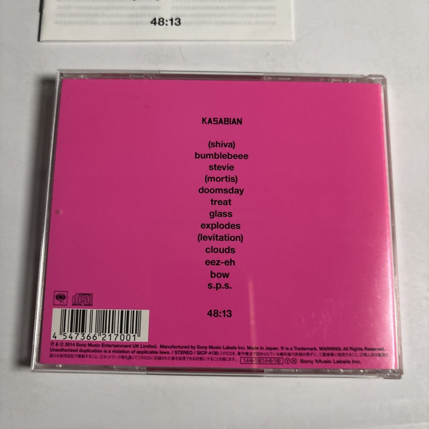 Kasabian – 48:13 (CD, 2014) Japan SICP 4130