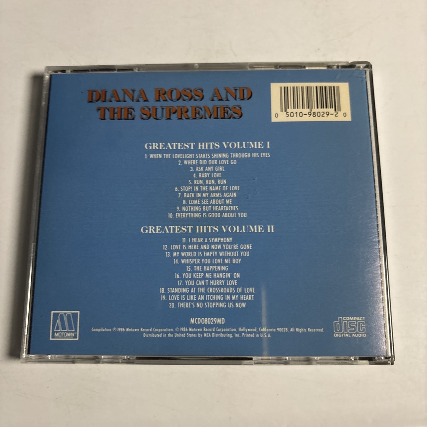 The Supremes – Greatest Hits Volume I / Greatest Hits Volume II (CD, 1986)