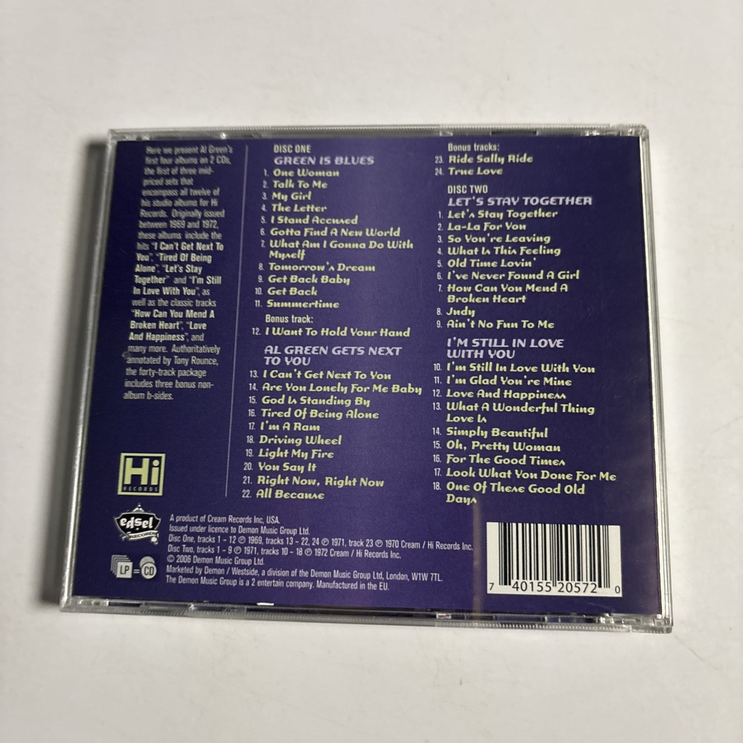 Al Green – The Legendary Hi Records Albums Volume 1 (CD, 2006) UK 2-Disc HEXD 57