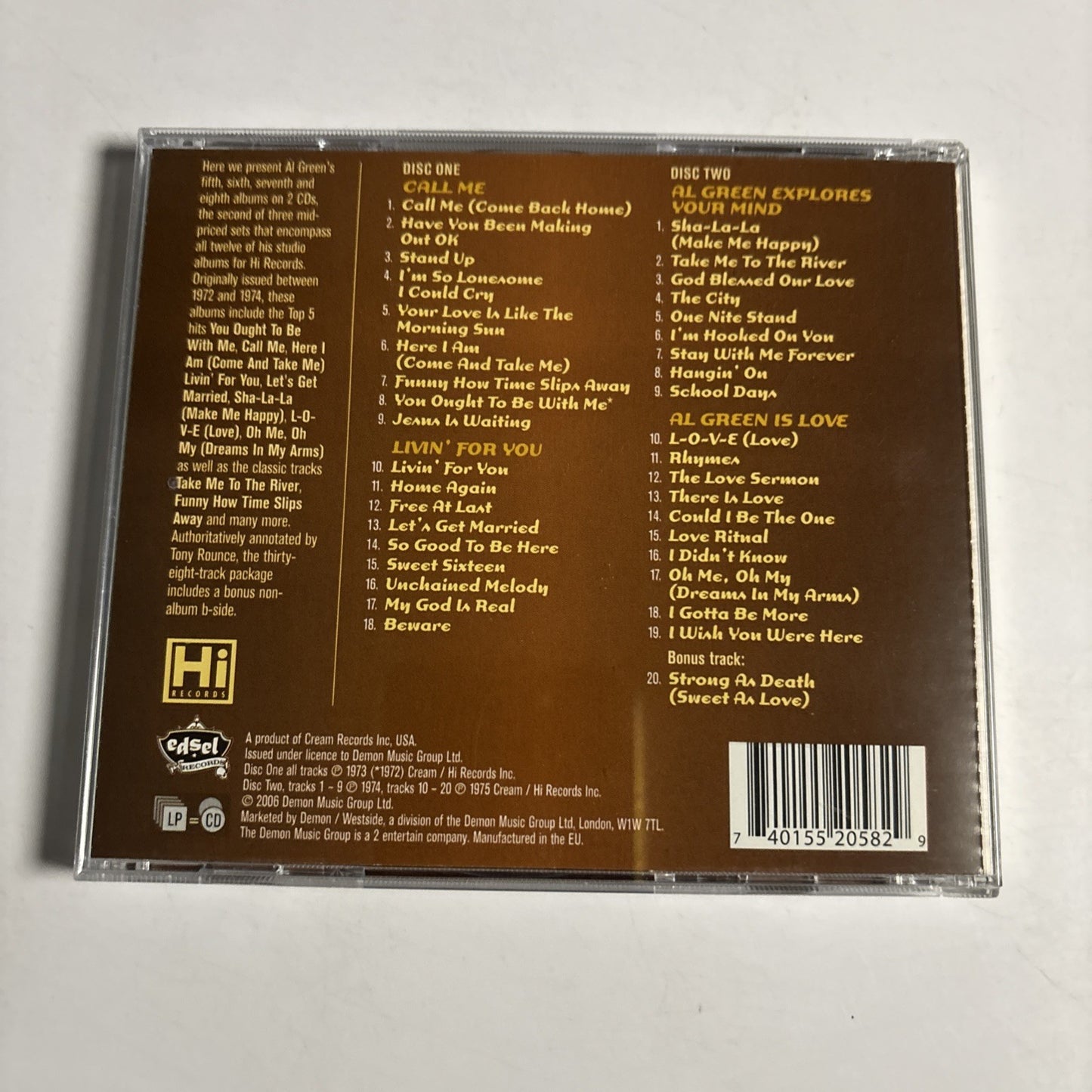 Al Green – The Legendary Hi Records Albums Volume 2 (CD, 2006) UK 2-Disc HEXD 58