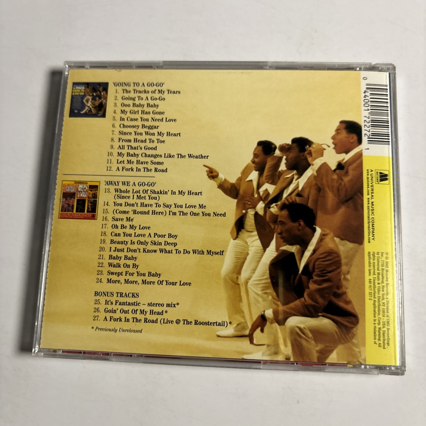 The Miracles – Going To A Go-Go / Away We A Go-Go (CD, 2002) US 440 017 227-2