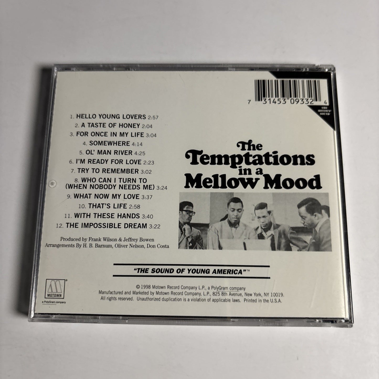 The Temptations – In A Mellow Mood (CD, 1998) US 73145309332