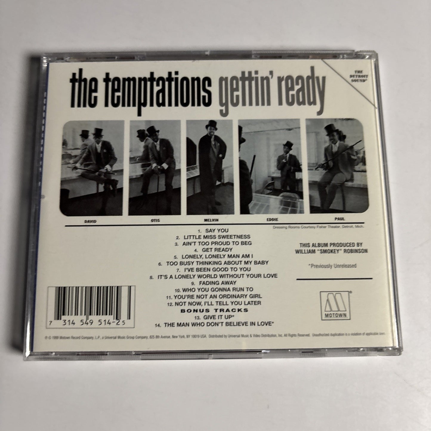 The Temptations – Gettin' Ready (CD, 1999) US 314549514-2