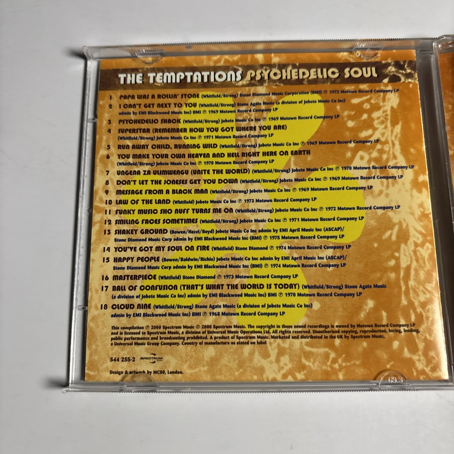 The Temptations – Psychedelic Soul (CD, 2000) UK 544 255-2